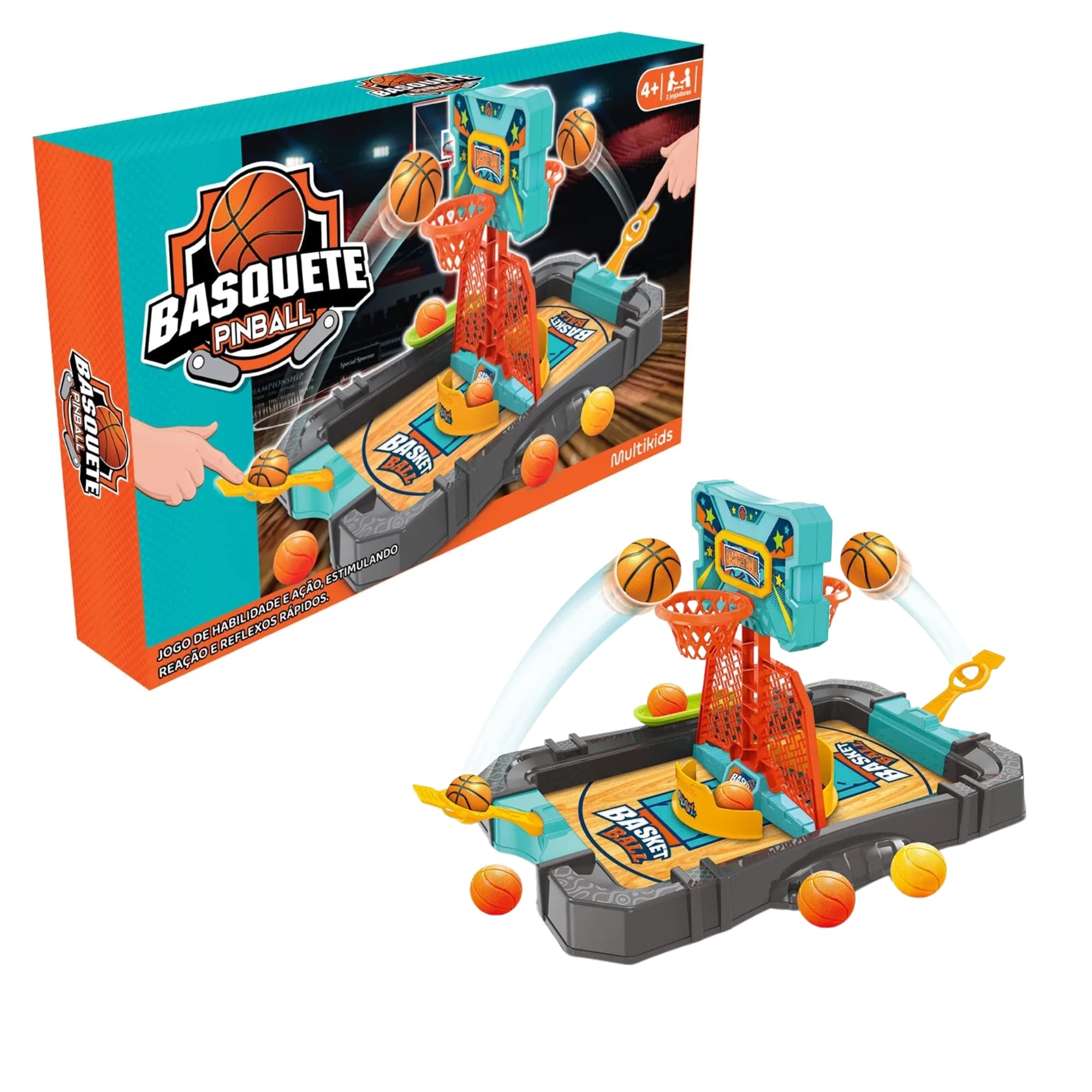 Jogo Basquete Pinball Personalizável 2 ou Mais Jogadores Multikids - BR2012