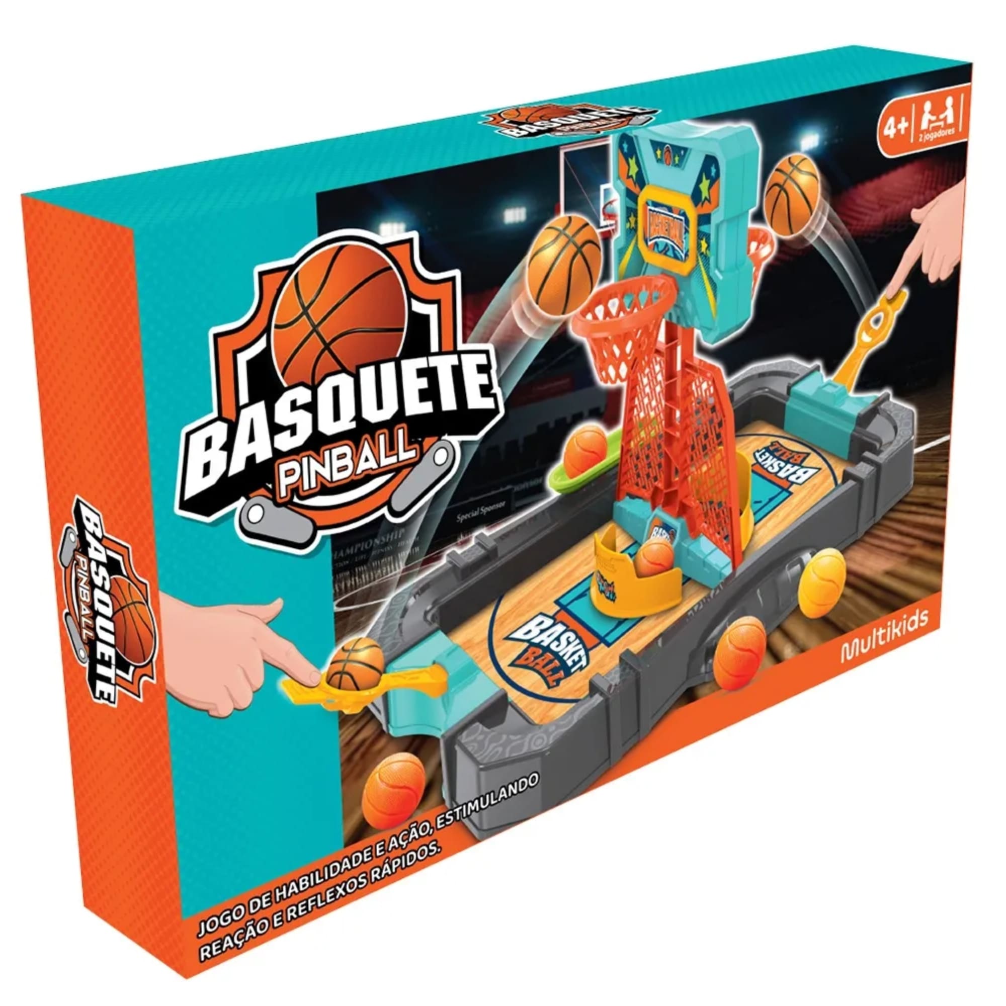 Jogo Basquete Pinball Personalizável 2 ou Mais Jogadores Multikids - BR2012
