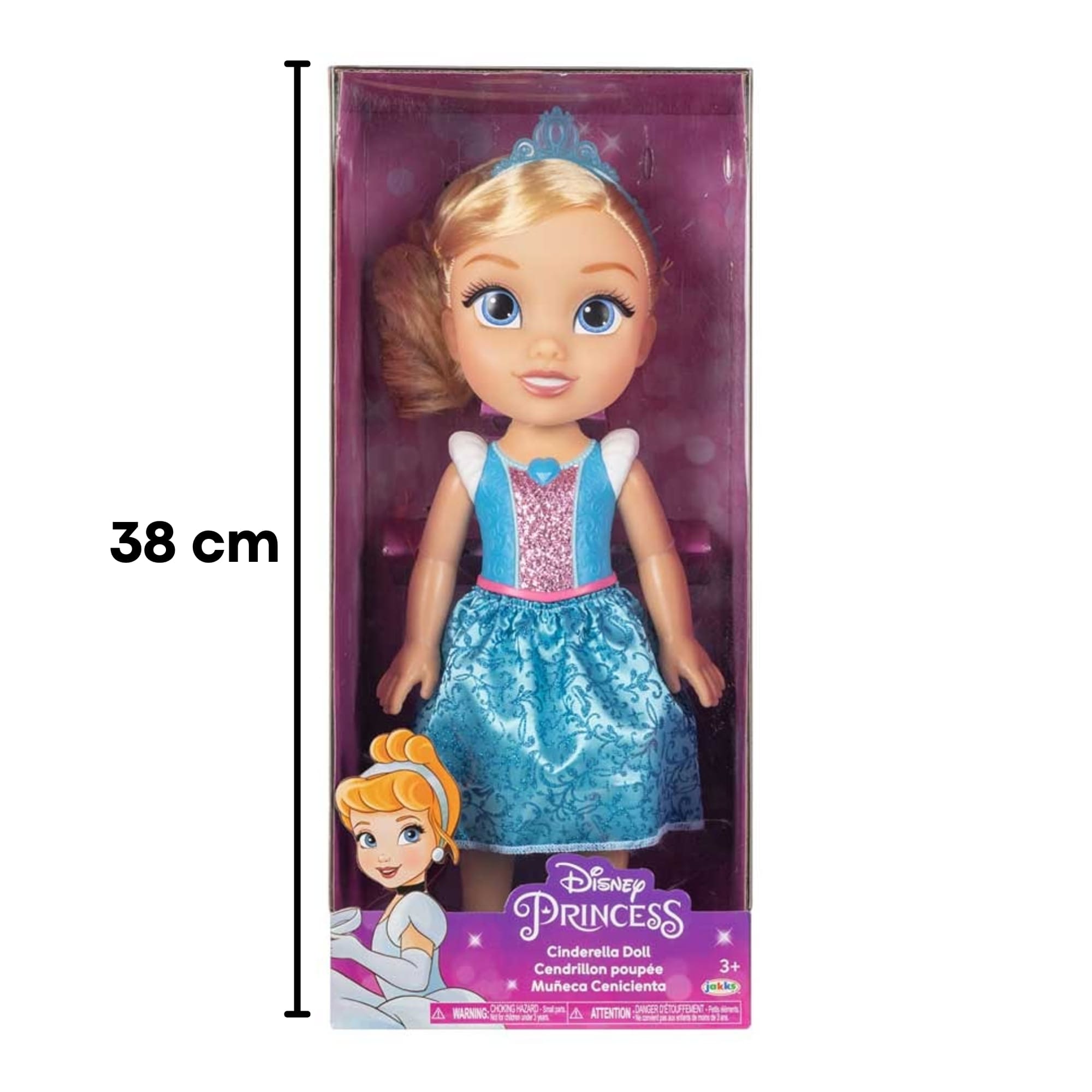 Boneca Disney Princesas Cinderela 38cm com Sapatos Removíveis +3 Anos Multikids - BR2015