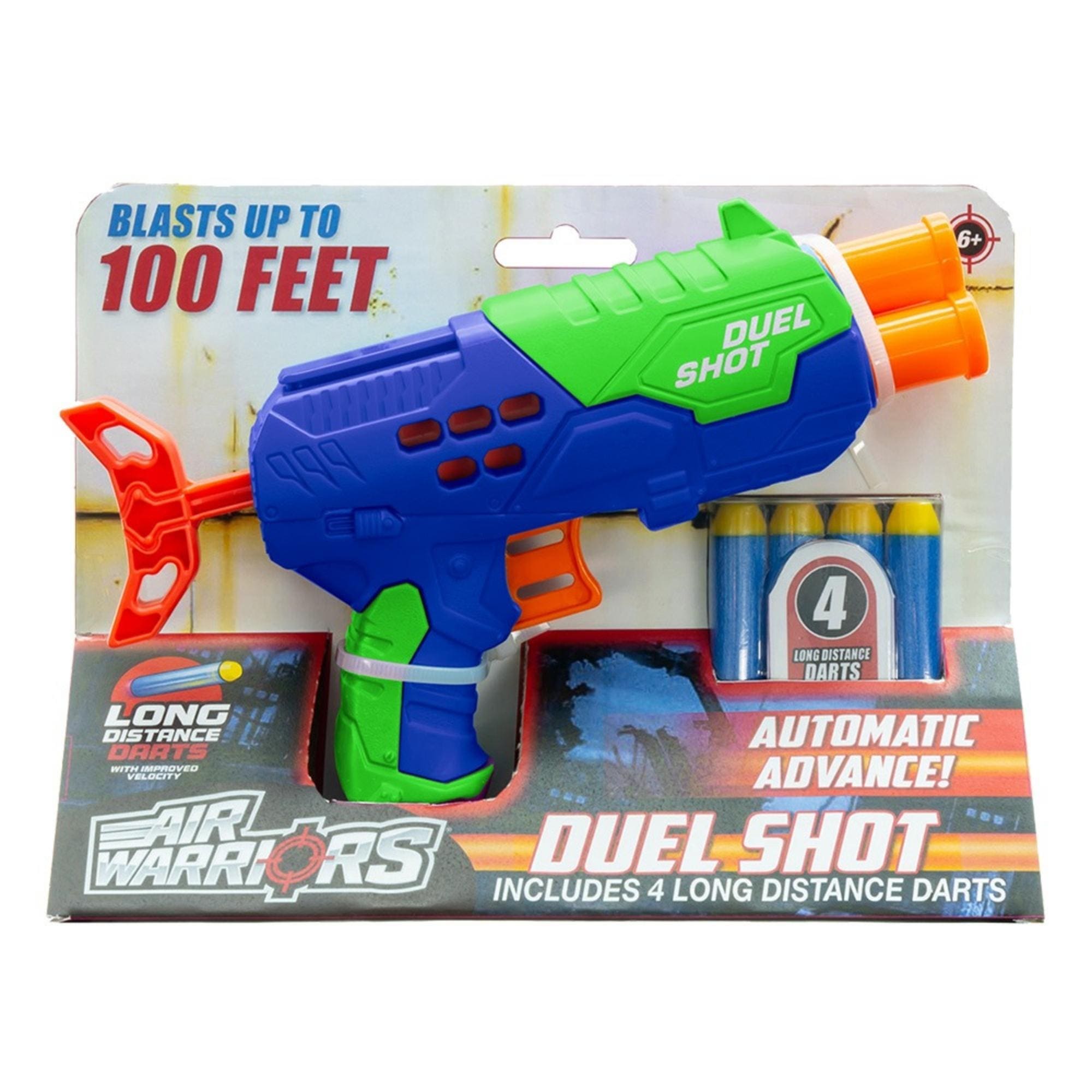 X-Target Duel Shot com 4 Dardos Azul Alcance de 25m Multikids - BR2025