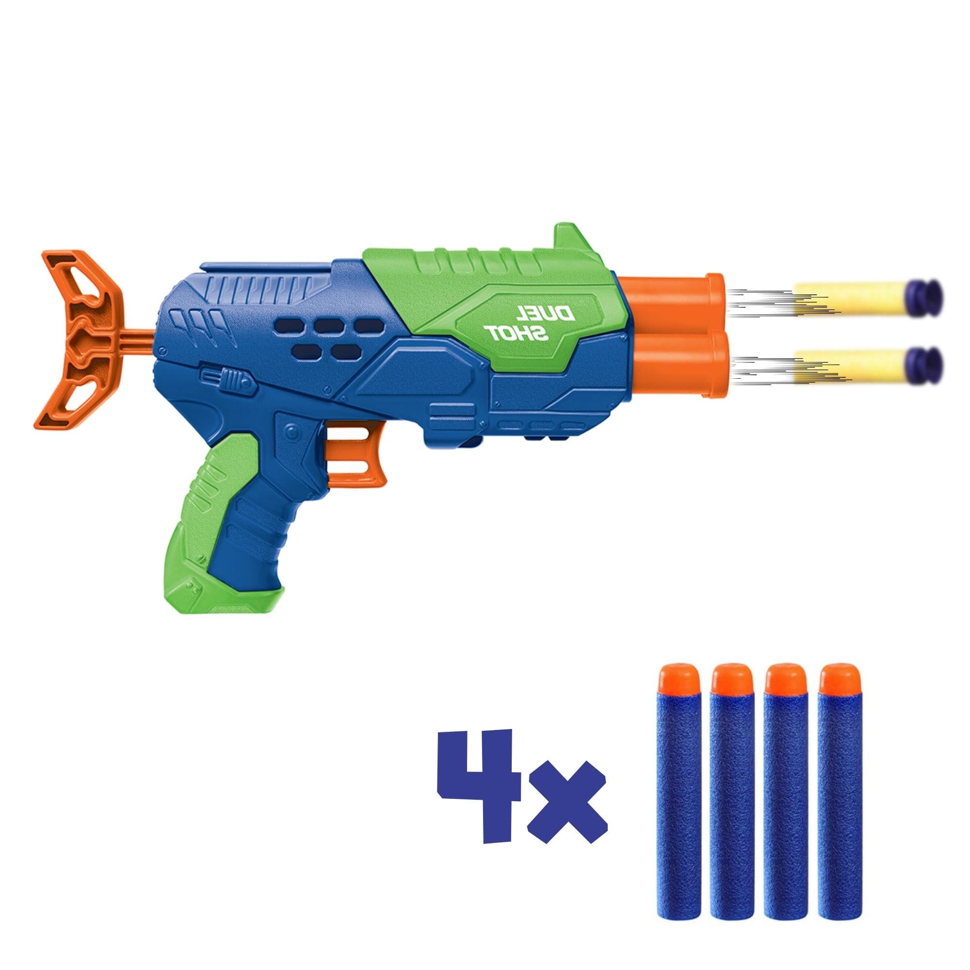 X-Target Duel Shot com 4 Dardos Azul Alcance de 25m Multikids - BR2025