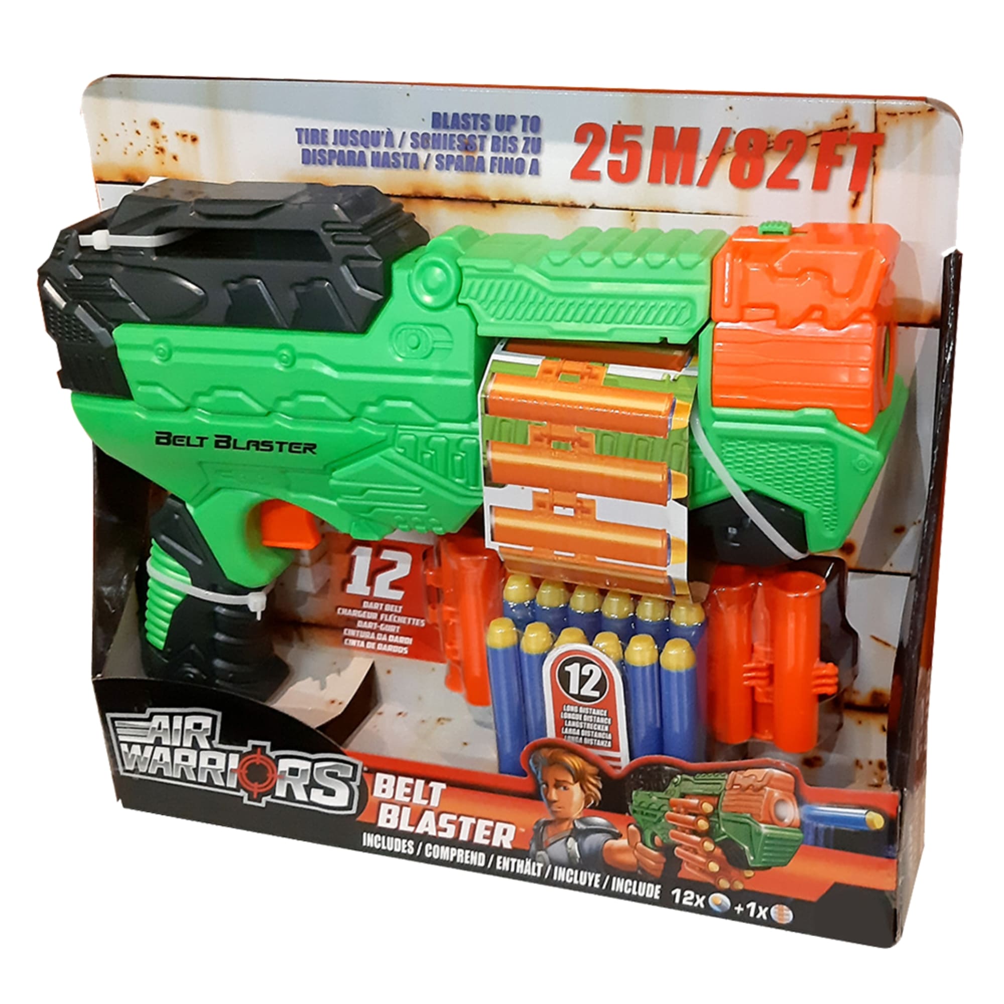 X-Target Automático Belt Blaster c/ 12 Dardos Verde Alcance de 25m Multikids - BR2028