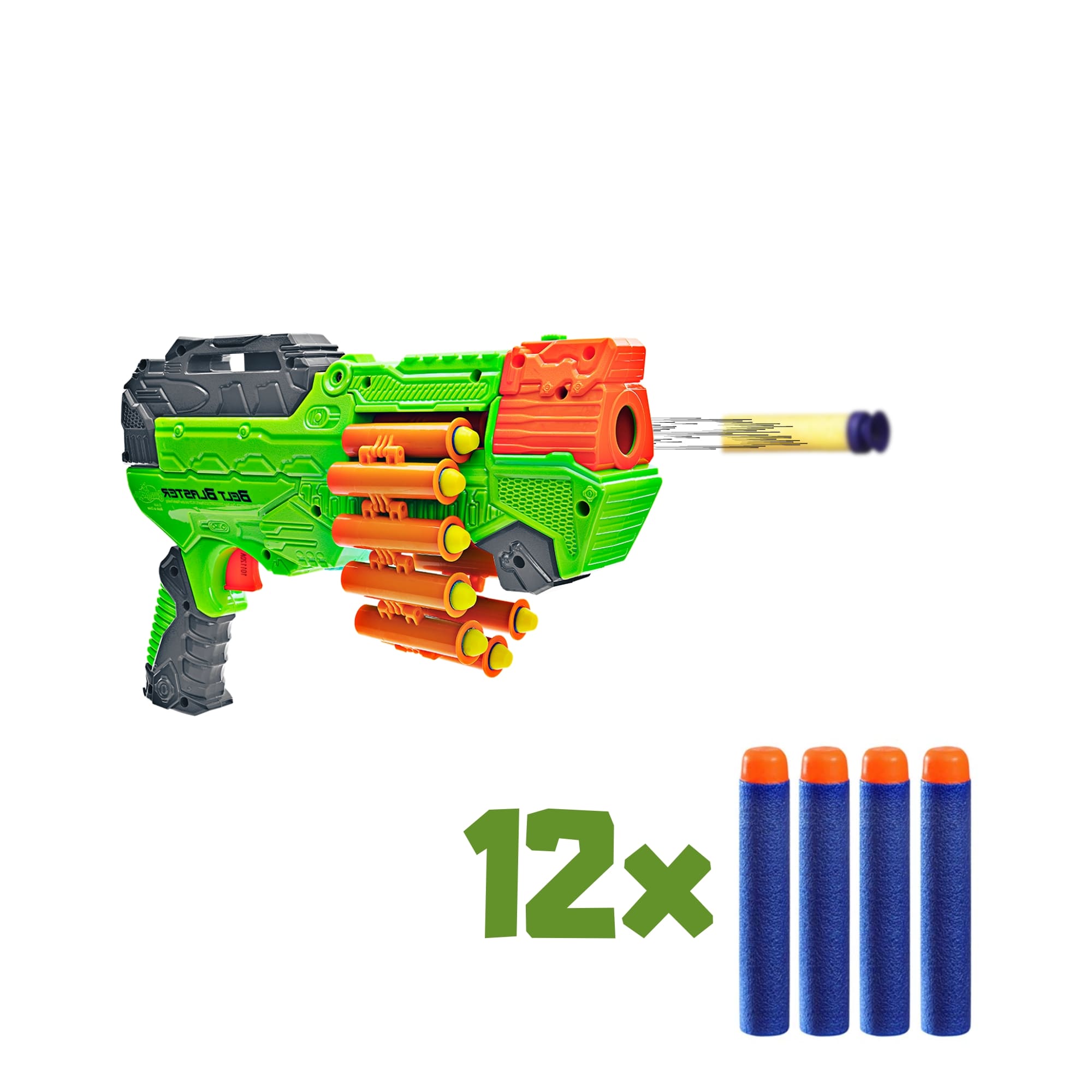 X-Target Automático Belt Blaster c/ 12 Dardos Verde Alcance de 25m Multikids - BR2028