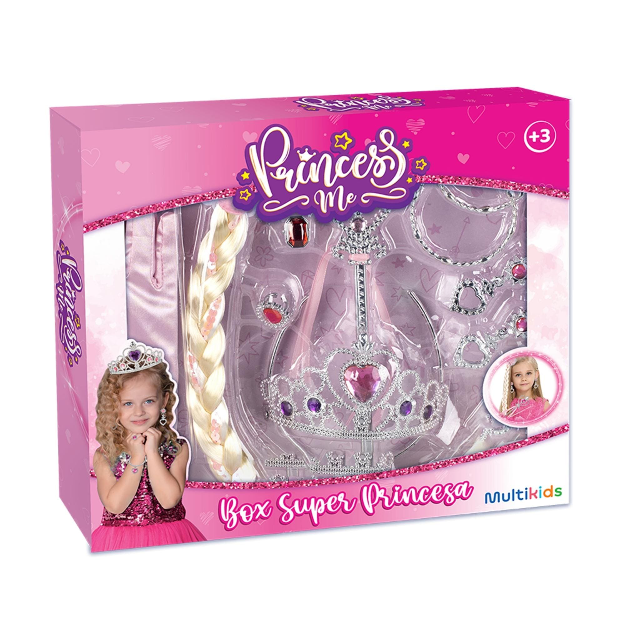 Kit Acessórios de Princesa Princess Me Box Rosa Multikids - BR2038