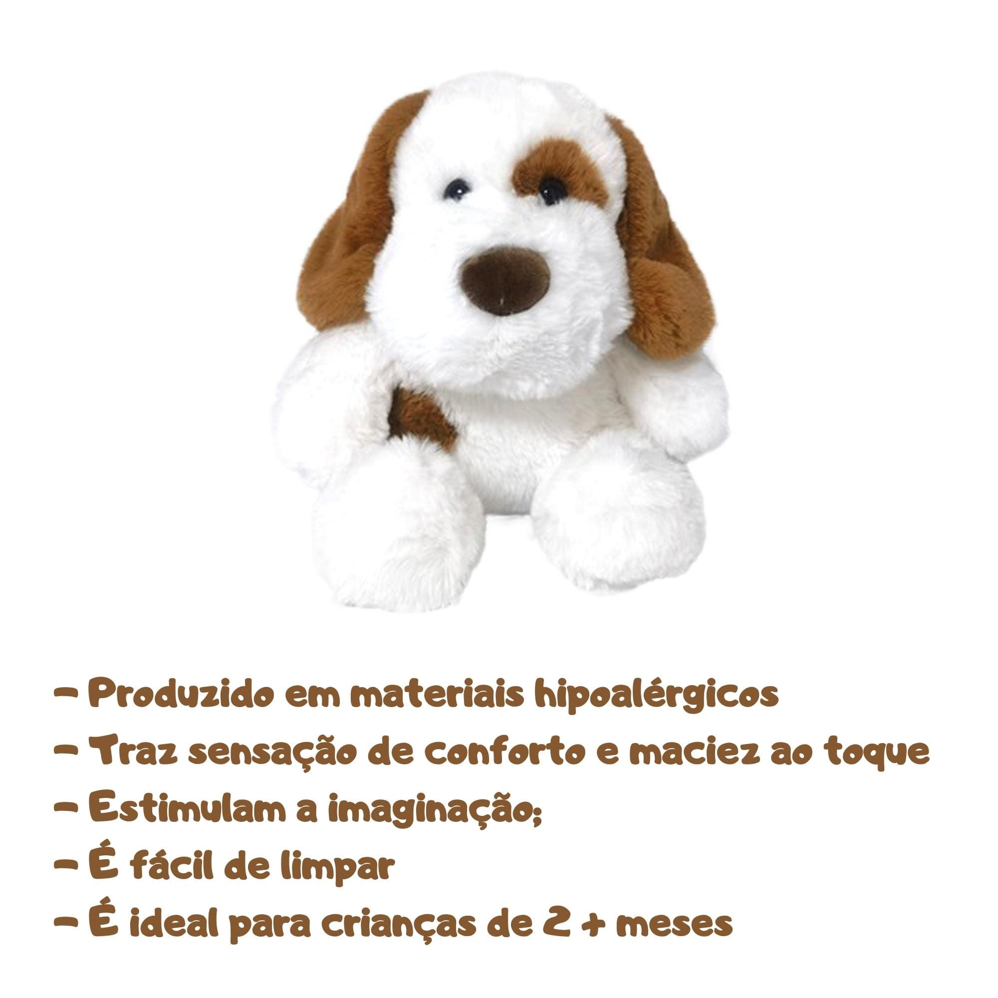 Pelúcia Beagle 25cm Primeira Infância para Crianças a Partir de 2 Meses Multikids - BR2055