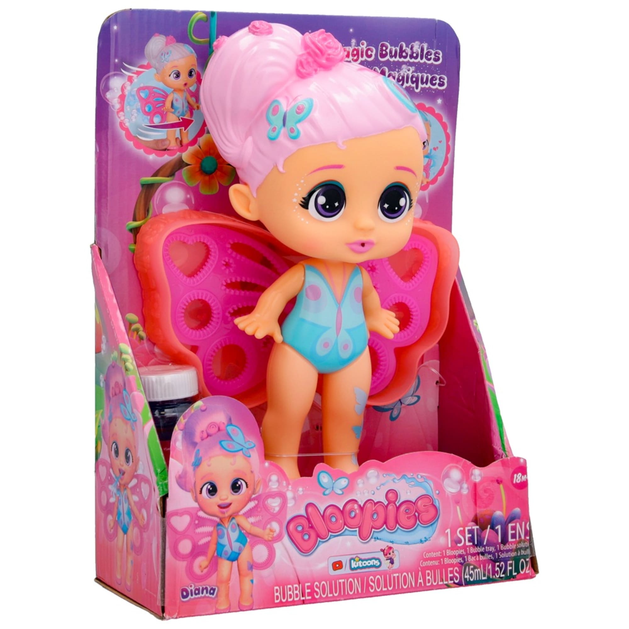 Boneca Bloopies Magic Bubbles 5 Modelos Sortidos Unitário c/ Solução de Bolhas Multikids - BR2082