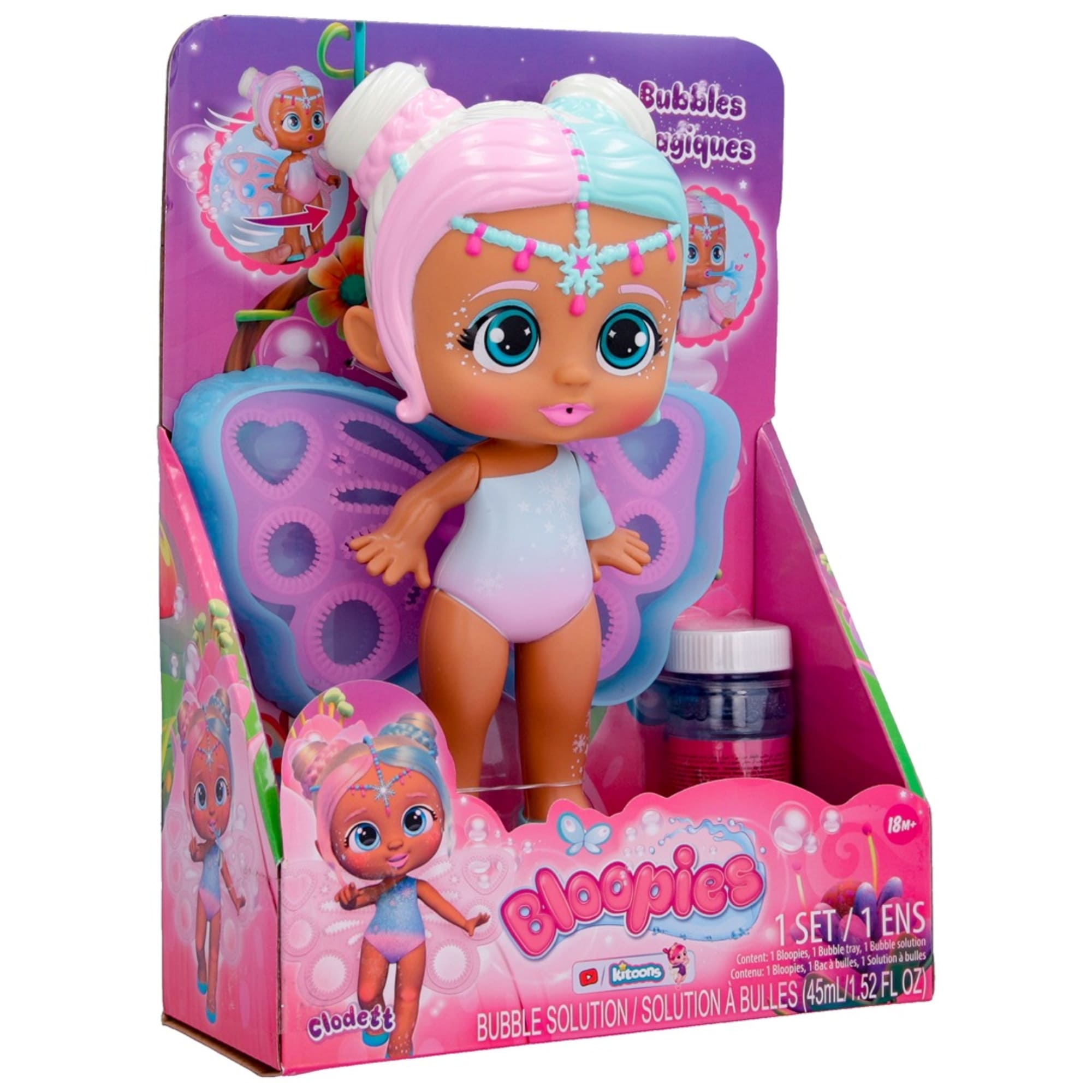 Boneca Bloopies Magic Bubbles 5 Modelos Sortidos Unitário c/ Solução de Bolhas Multikids - BR2082