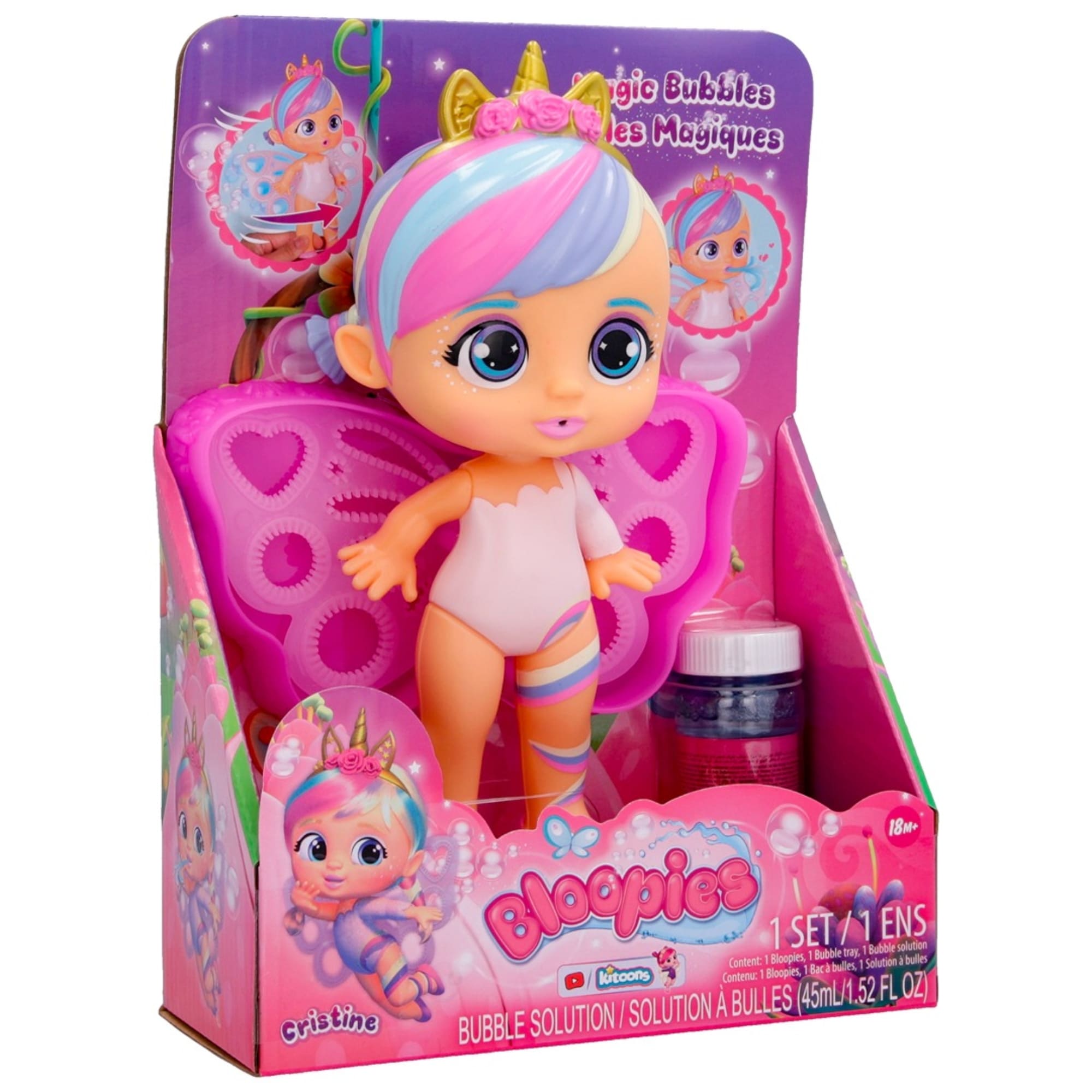 Boneca Bloopies Magic Bubbles 5 Modelos Sortidos Unitário c/ Solução de Bolhas Multikids - BR2082