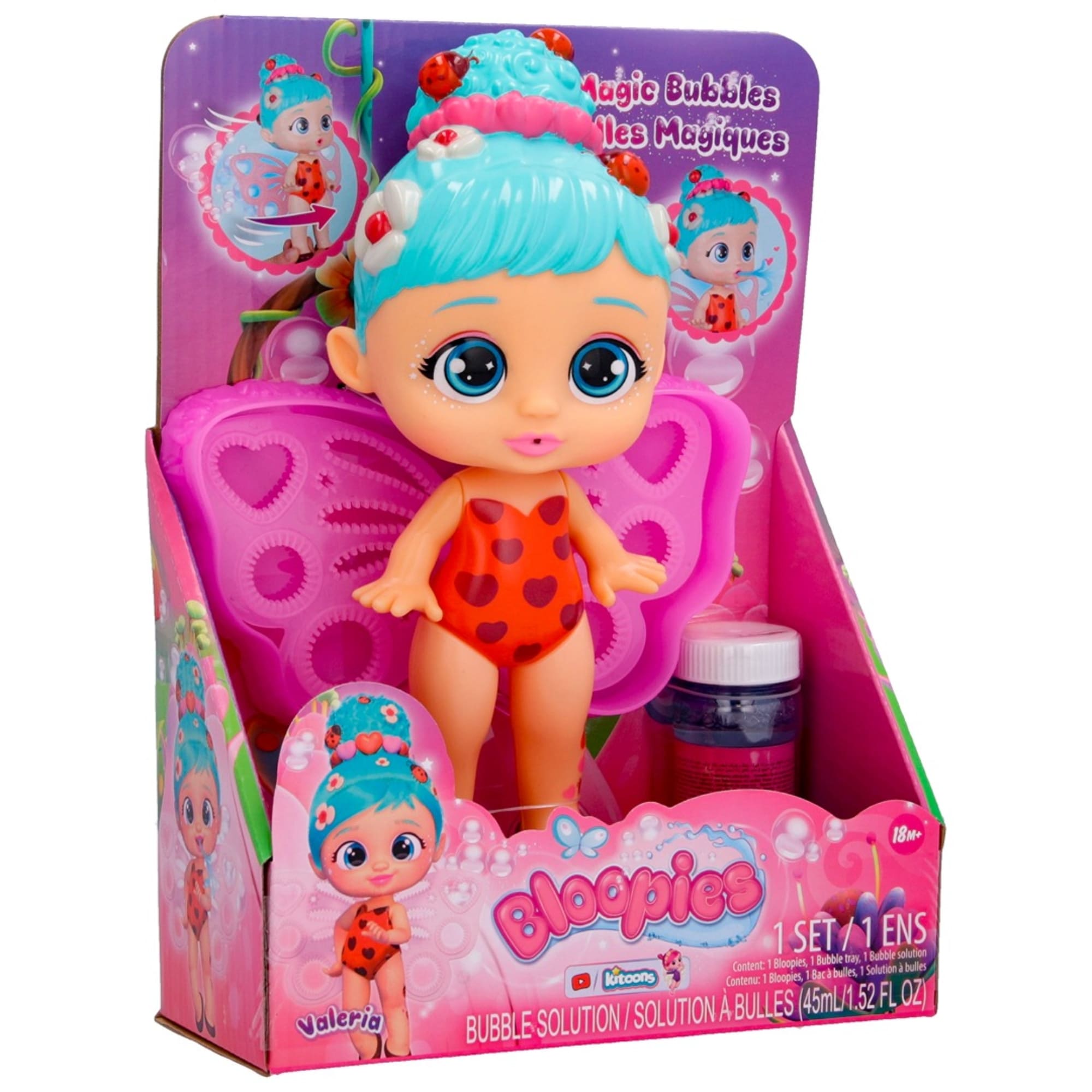 Boneca Bloopies Magic Bubbles 5 Modelos Sortidos Unitário c/ Solução de Bolhas Multikids - BR2082