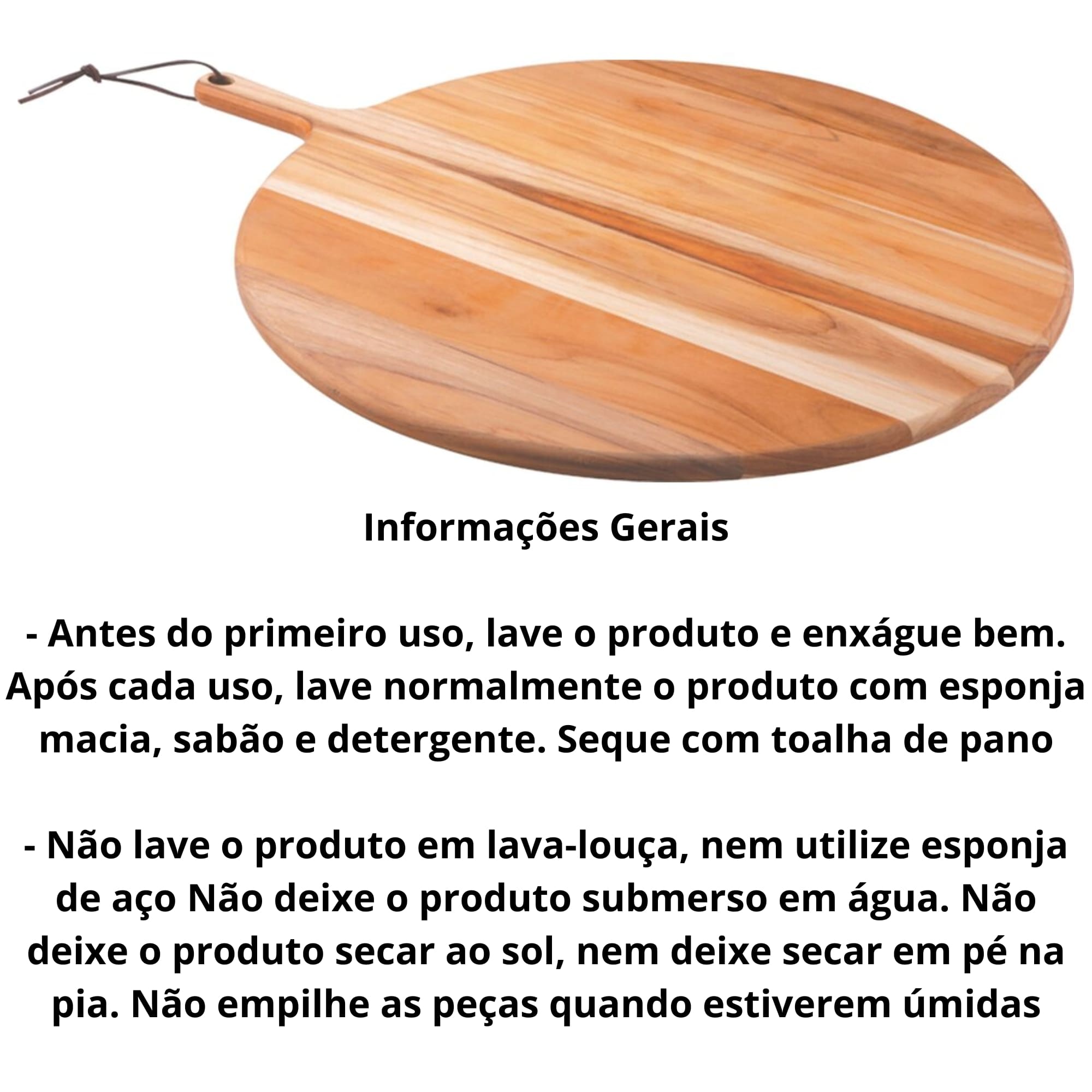 Tábua Redonda Para Pizza em Madeira Teca FSC Tramontina - 13414351