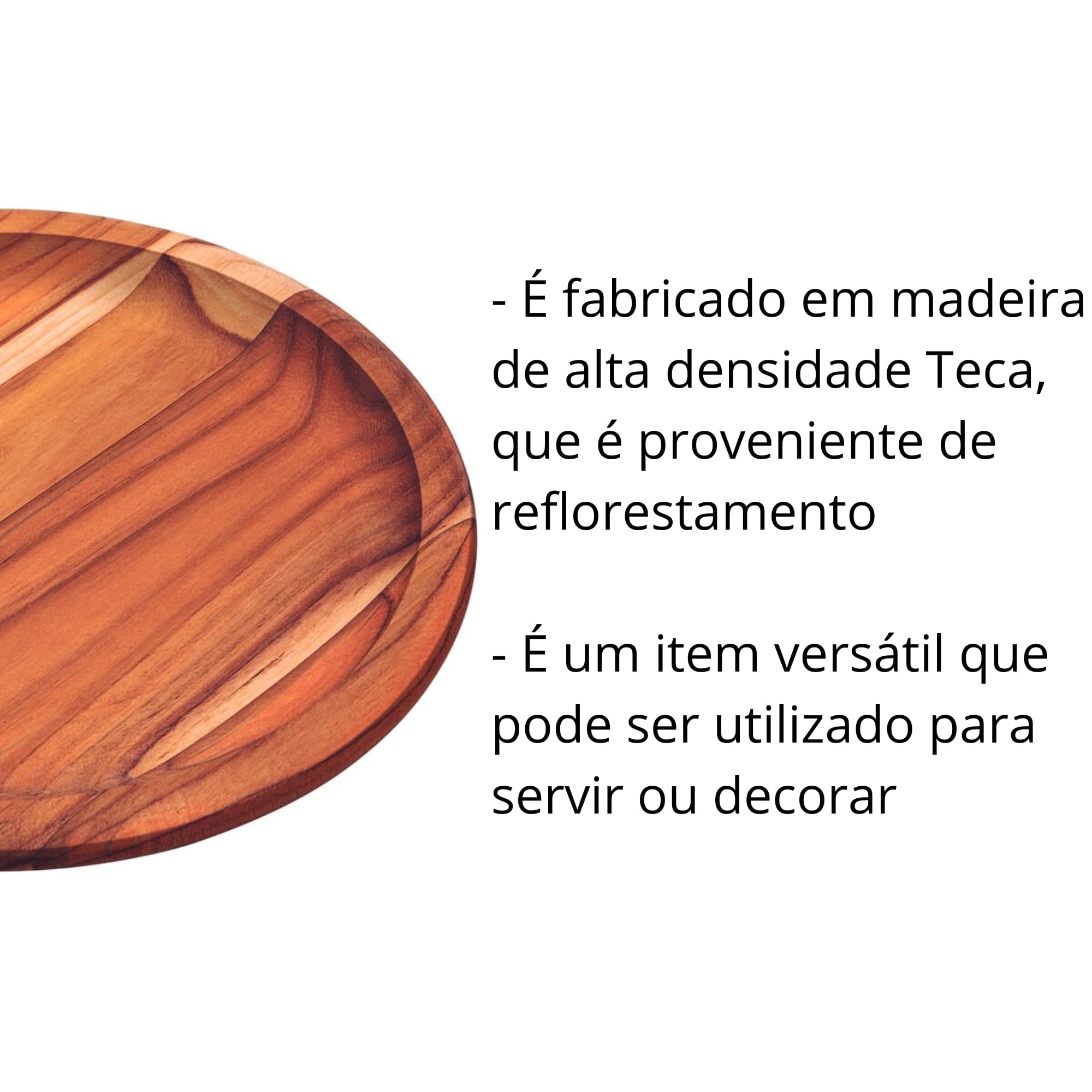Prato de Madeira Fsc Reflorestada Organic Com Proteção em Óleo Mineral 26cm Tramontina - 13513351