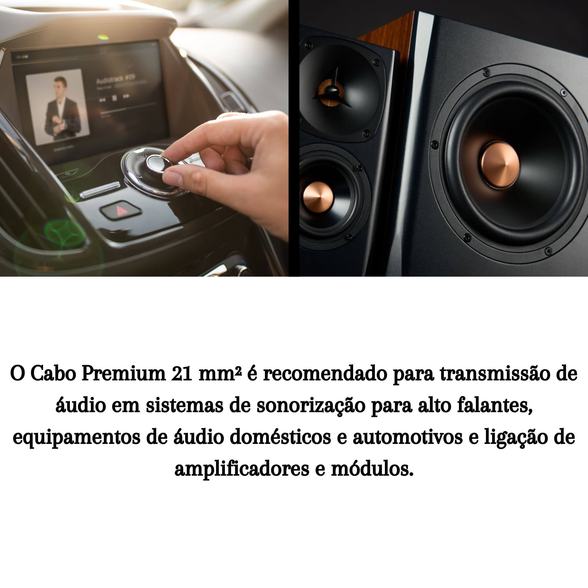 Cabo Siliconado Premium 21mm² 5m p/ Som Automotivo/Residencial 300V Permak - 72/C