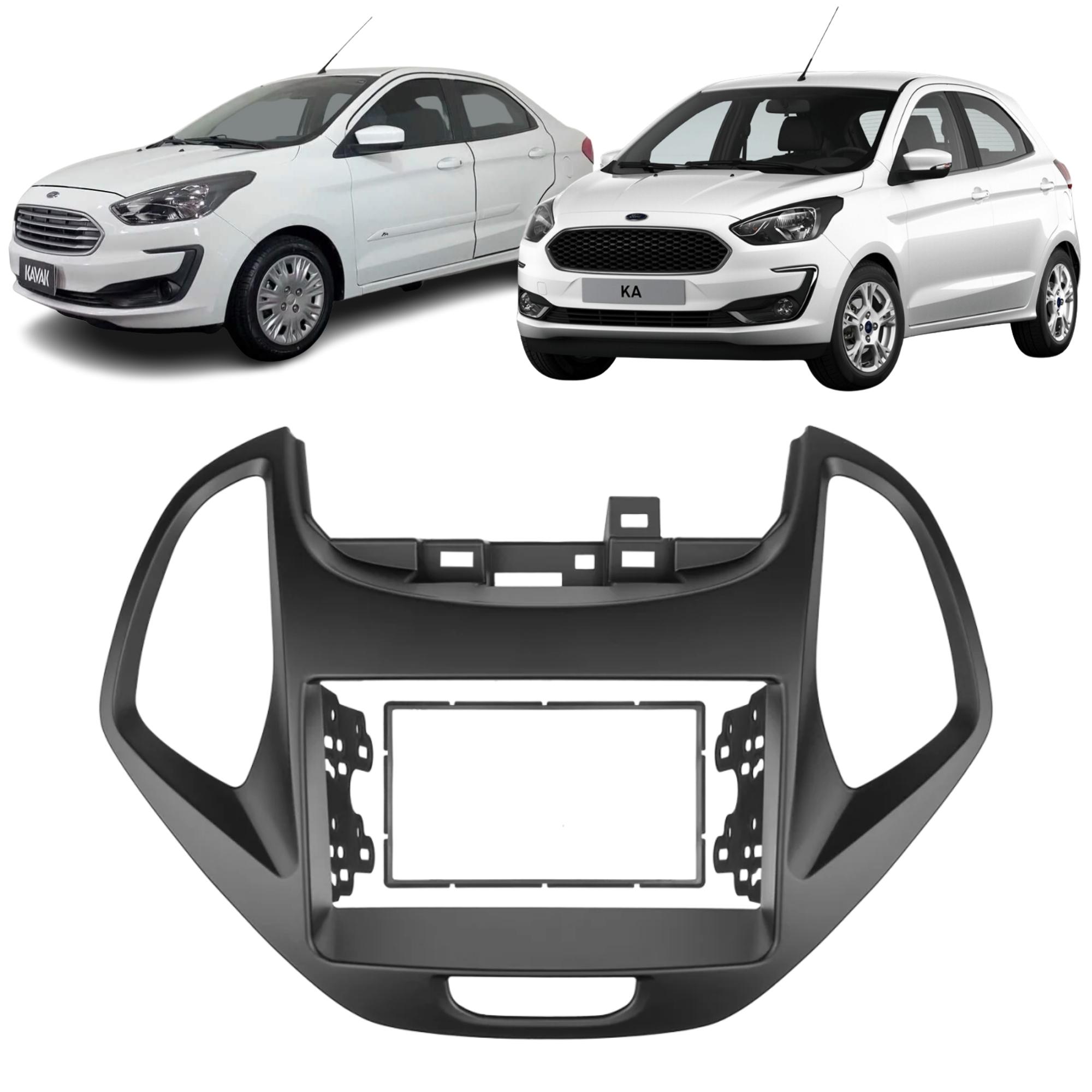 Moldura 2 Din Preto Fosco KA e KA+ (Plus) 2018 a 2019 JP/CH Sem Computador De Bordo - Permak 89/C10