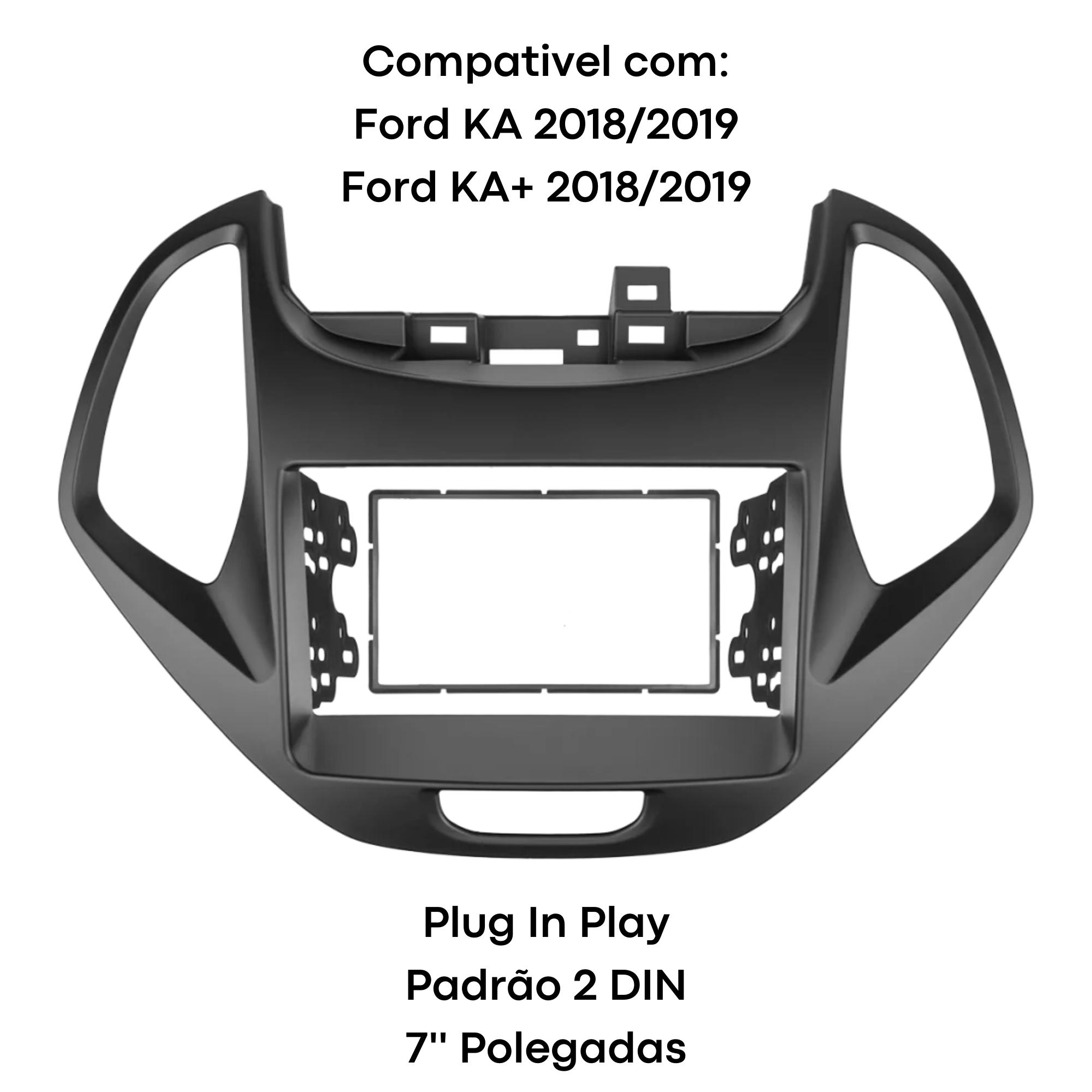 Moldura 2 Din Preto Fosco KA e KA+ (Plus) 2018 a 2019 JP/CH Sem Computador De Bordo - Permak 89/C10