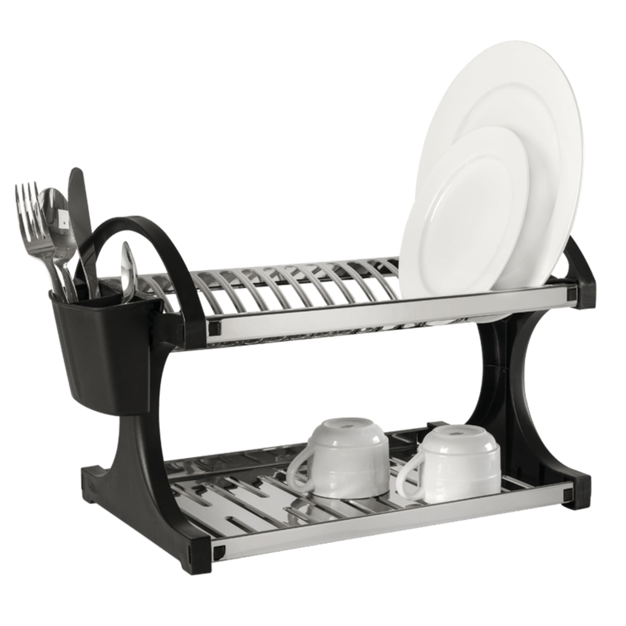 Escorredor de Louças Utilidades Suprema 16 Pratos em Aço Inox e PP Preto Brinox - 2104/211