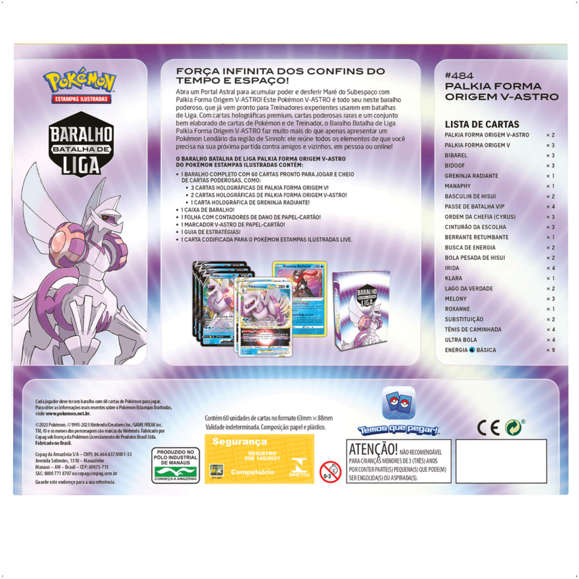Pokemon TCG Deck Batalha De Liga Forma Original Palkia Competitivo V-ASTRO Copag - 32794