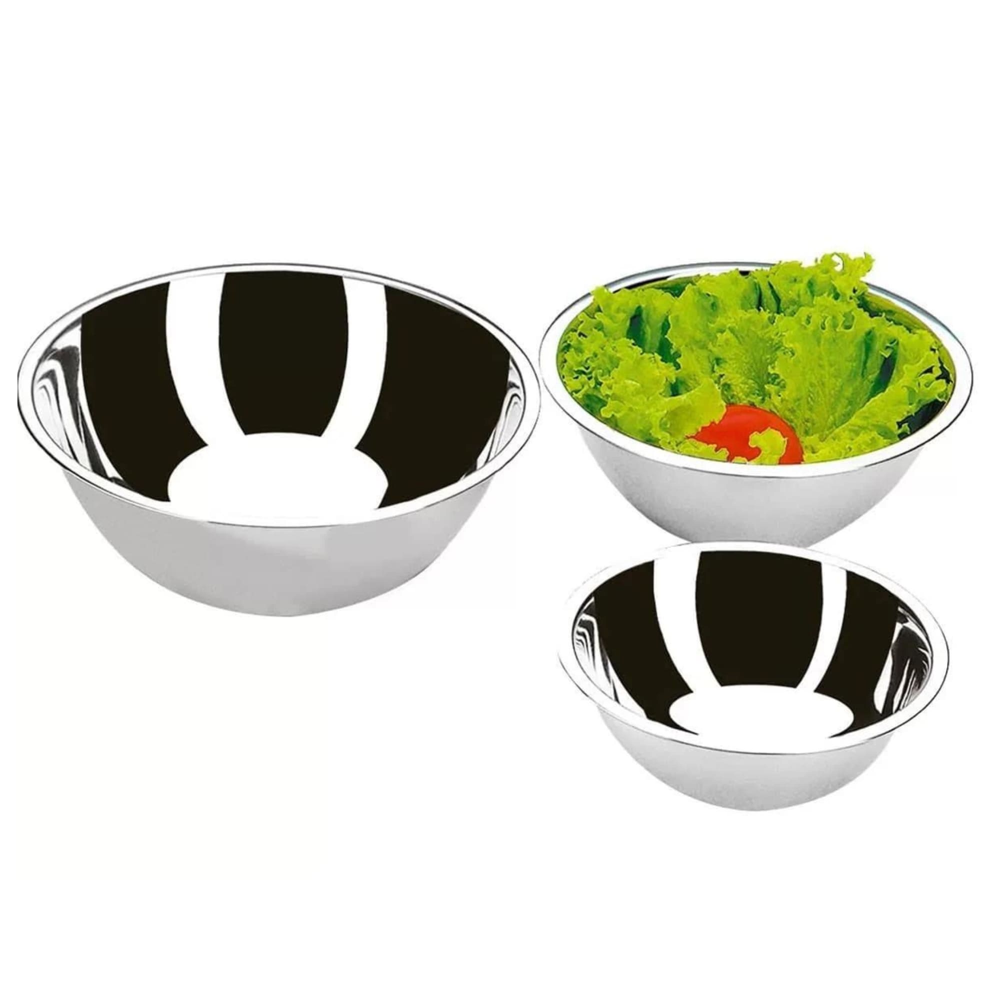 Conjunto de Tigelas 3 Peças Suprema em Aço Inox Durável Brinox - 2107/100