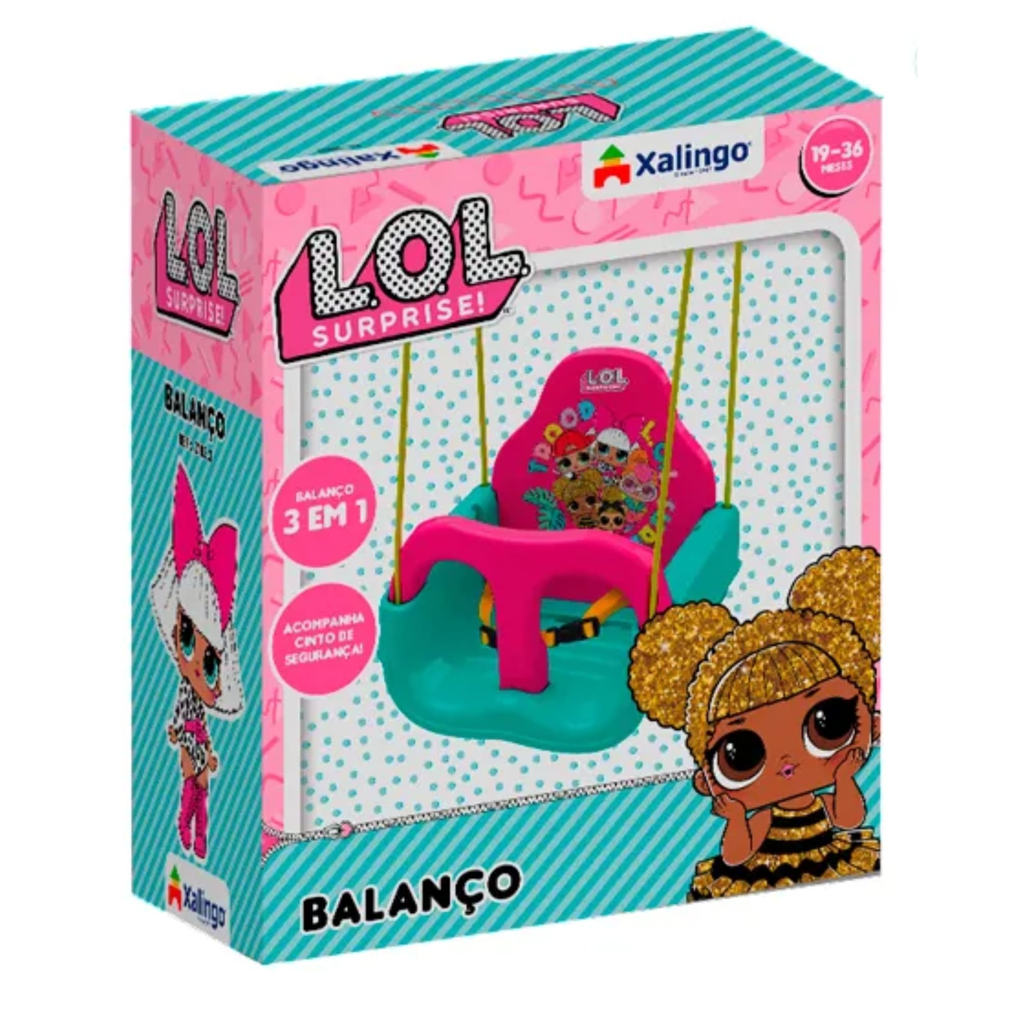 Balanço Infantil Plástico LOL Suprise para Crianças entre 19-36 Meses Xalingo - 21832
