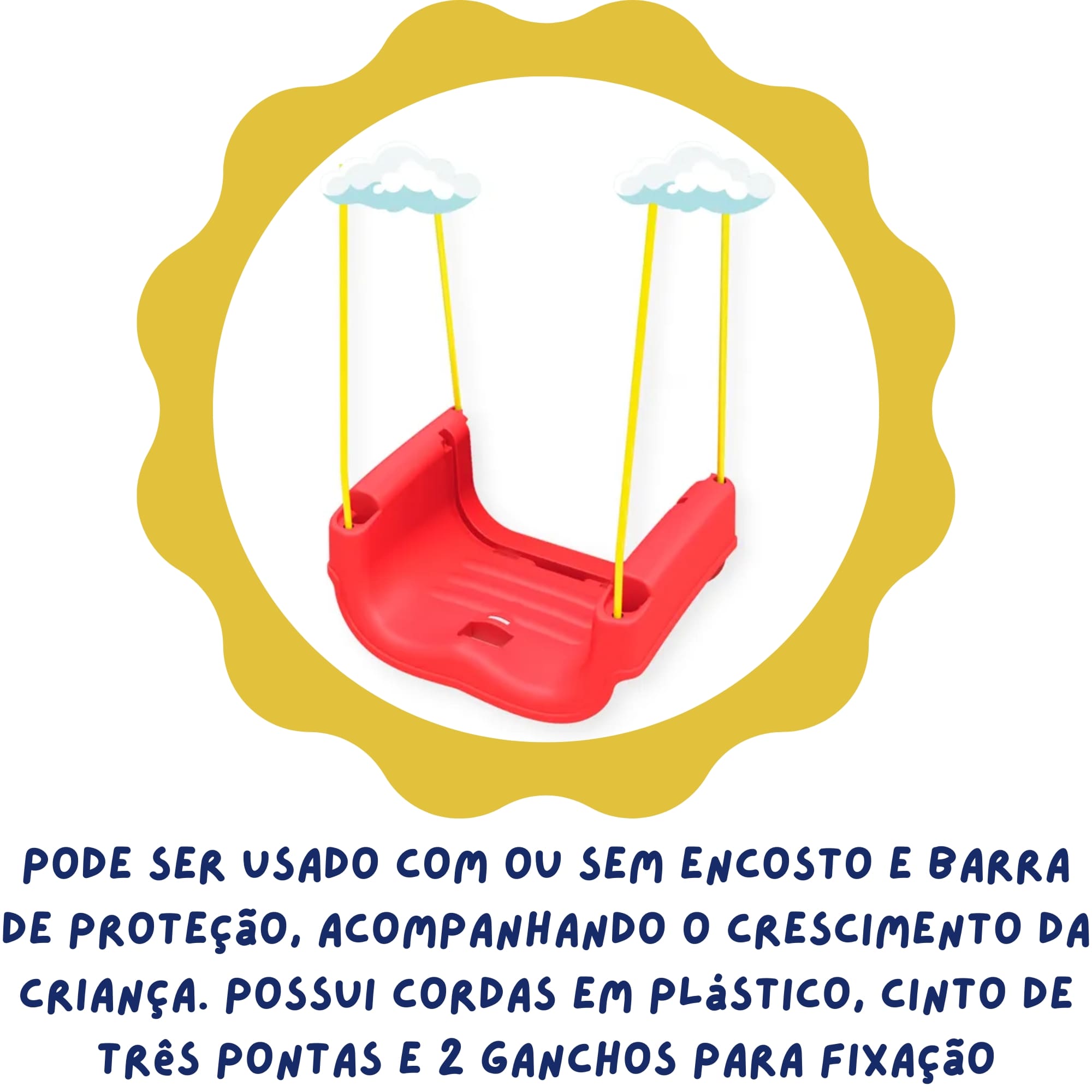 Balanço Infantil Plástico Cozy Coupe Little Tikes 19-36 Meses Peso Máximo até 23kg Xalingo-59121