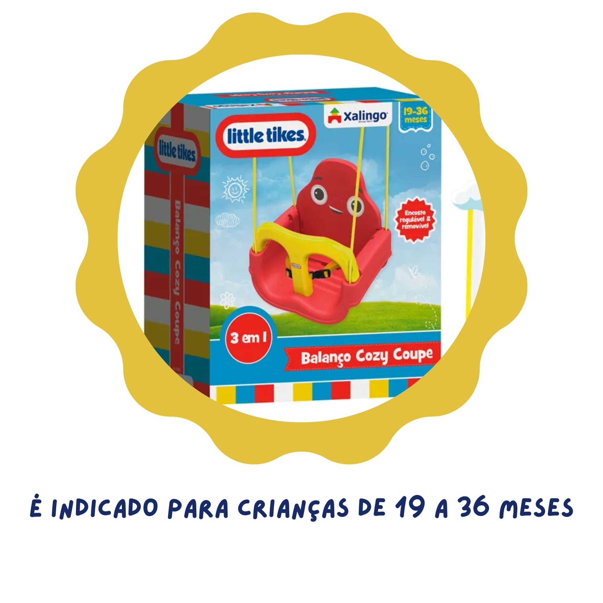 Balanço Infantil Plástico Cozy Coupe Little Tikes 19-36 Meses Peso Máximo até 23kg Xalingo-59121