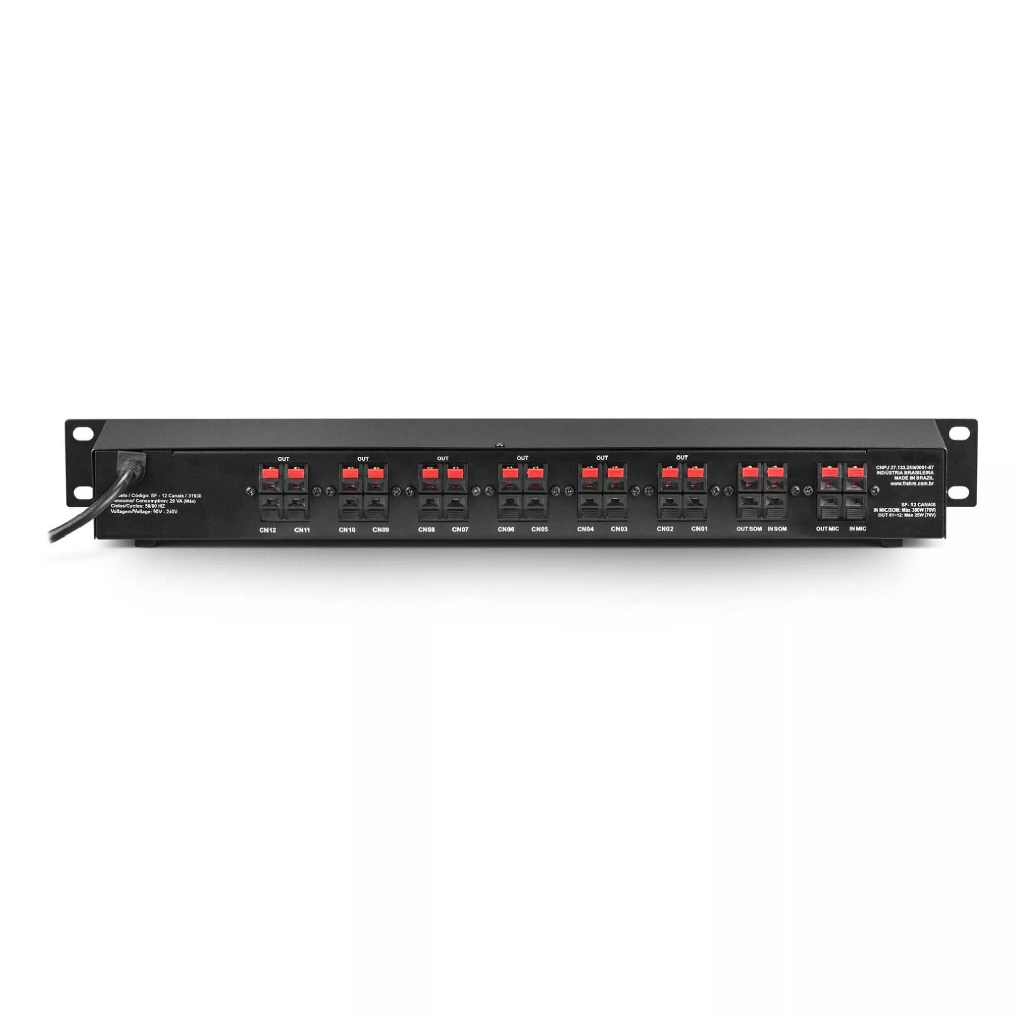 Setorizador SF-12 Canais Bivolt Automático Potência 300W com Comando Master Frahm - 31938