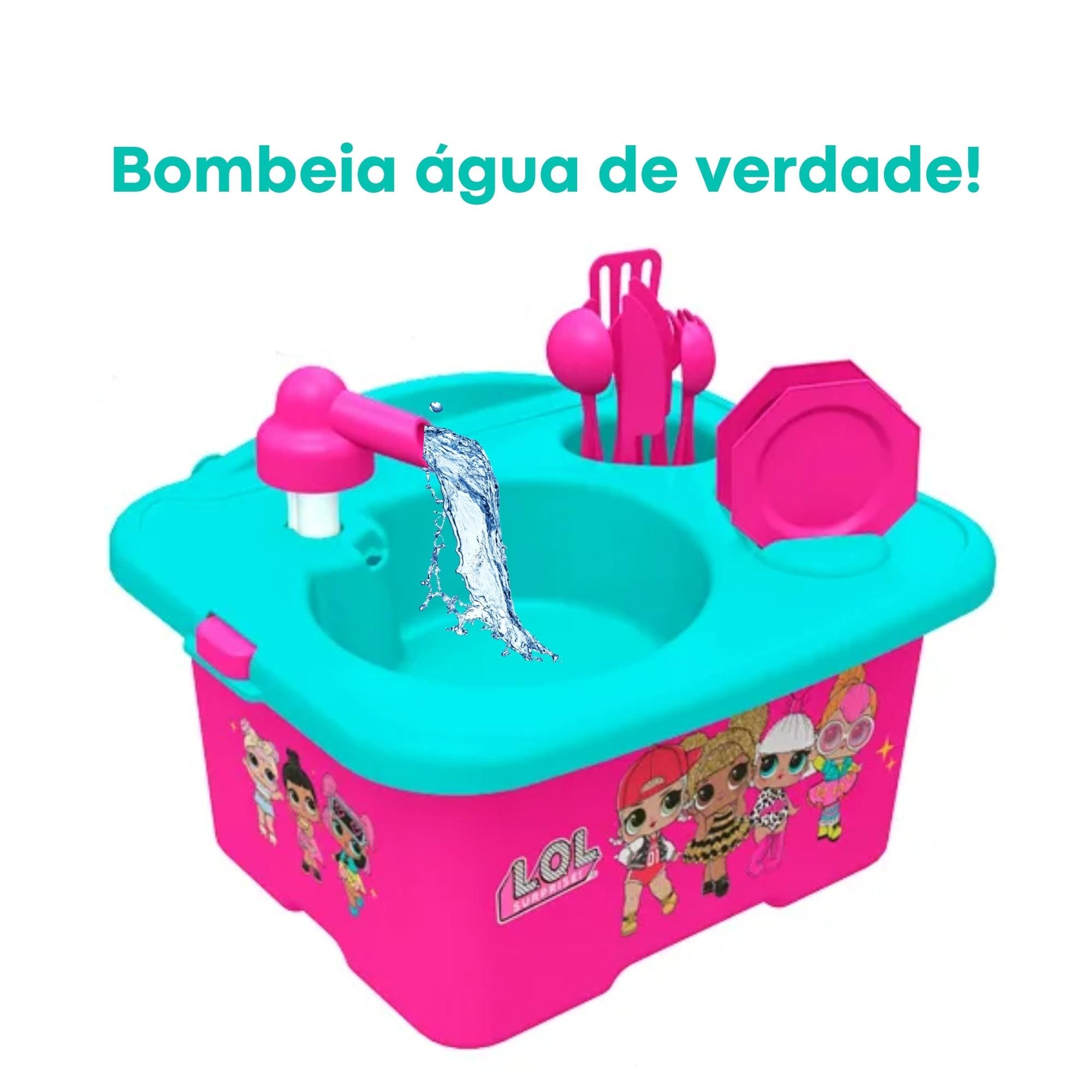 Brinquedo Pia Infantil LOL com Bombeamento de Água recomendado a Partir de 3 Anos Xalingo - 21776