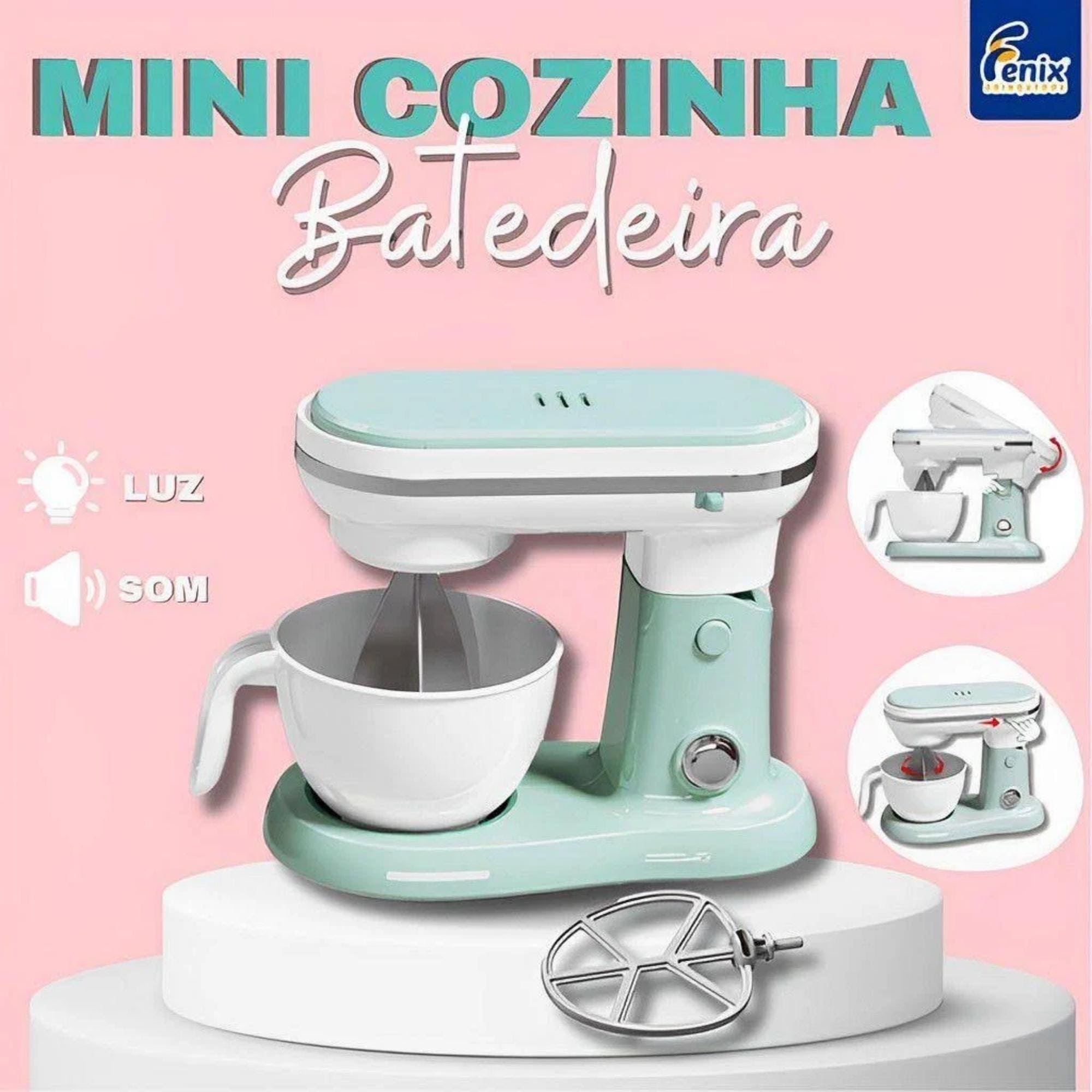 Brinquedo Mini Batedeira Infantil Acessórios Cozinha Recomendado +3 Anos Fenix - LKC-992
