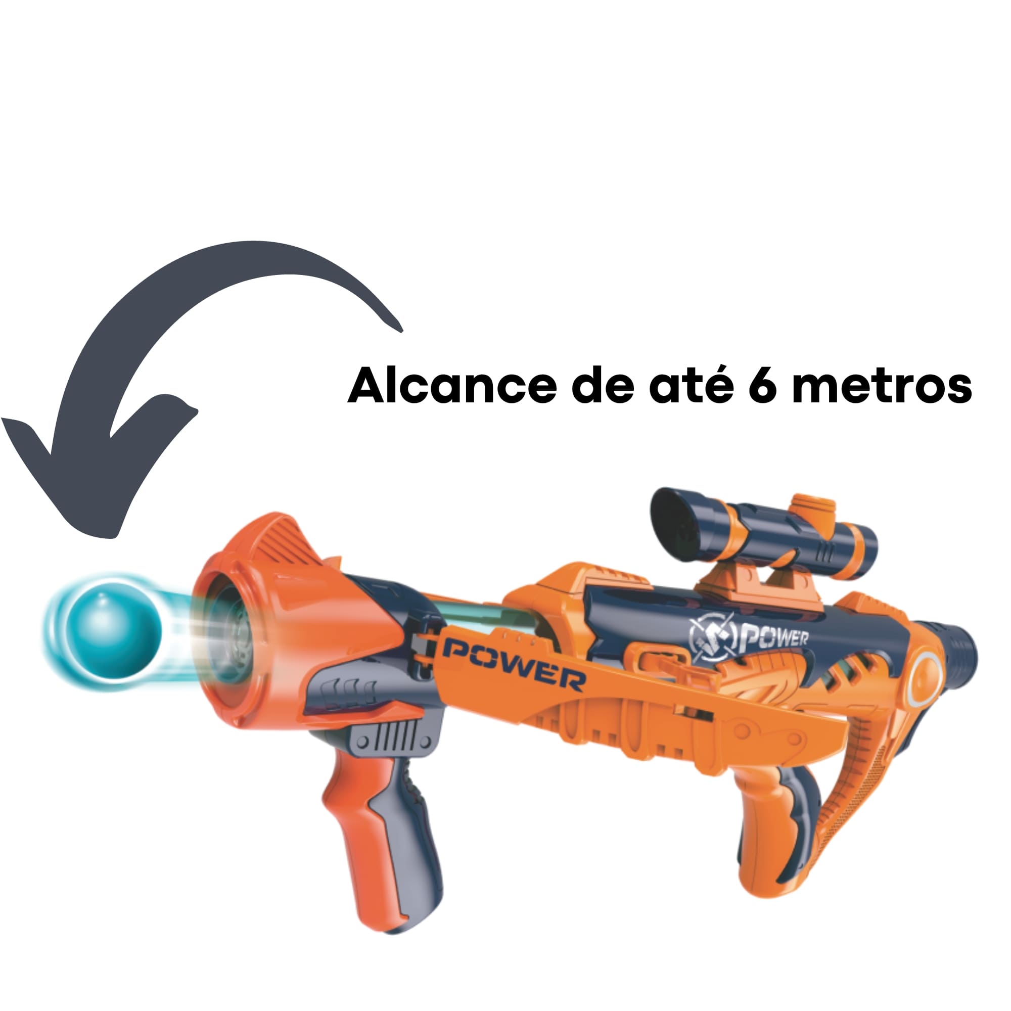 Brinquedo Lançador Pow Pow Blaster com 12 Bolinhas Fenix Brinquedos - PPL-983