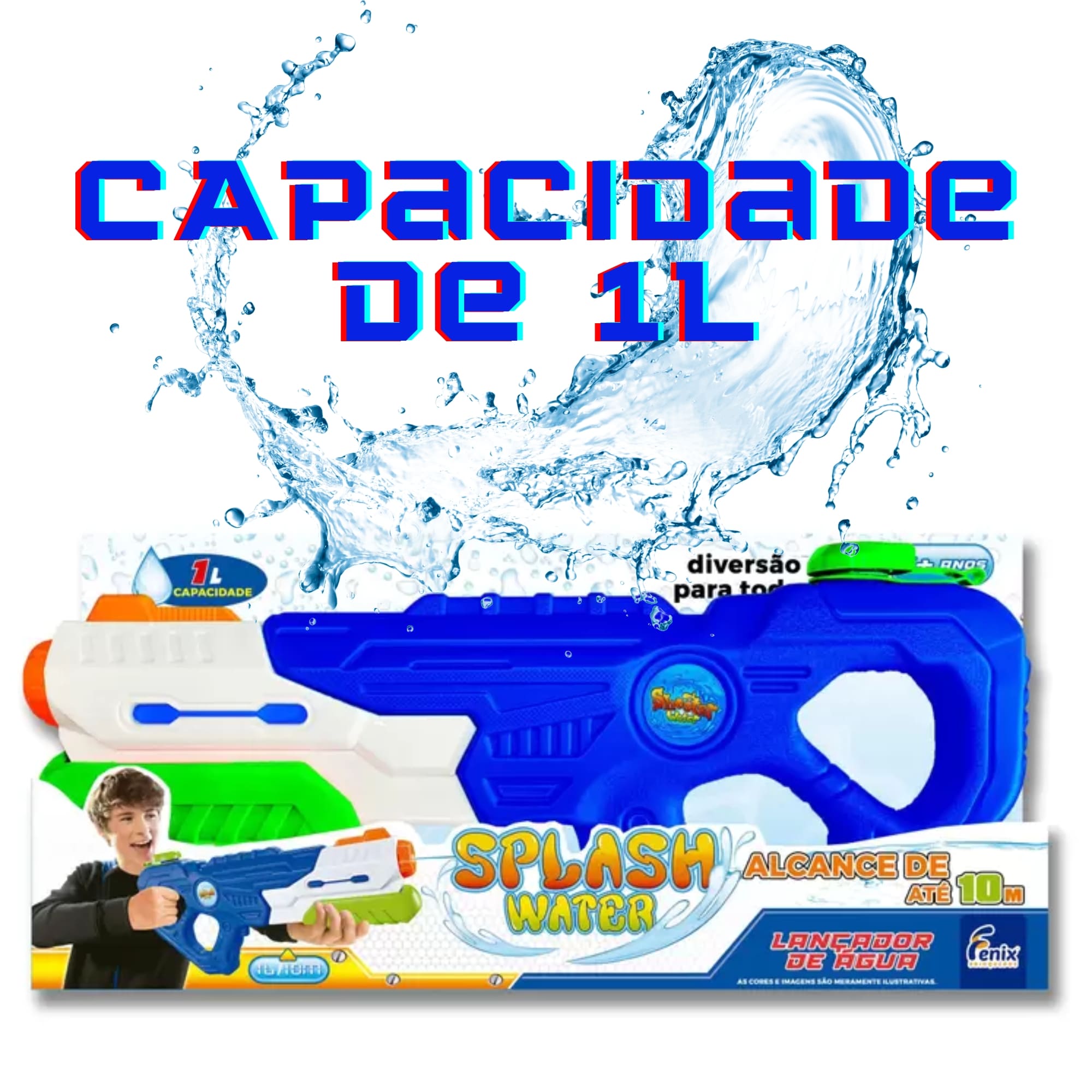 Brinquedo Lançador de Água Water Splash Capacidade de Até 1L Fenix Brinquedos - PAG-940