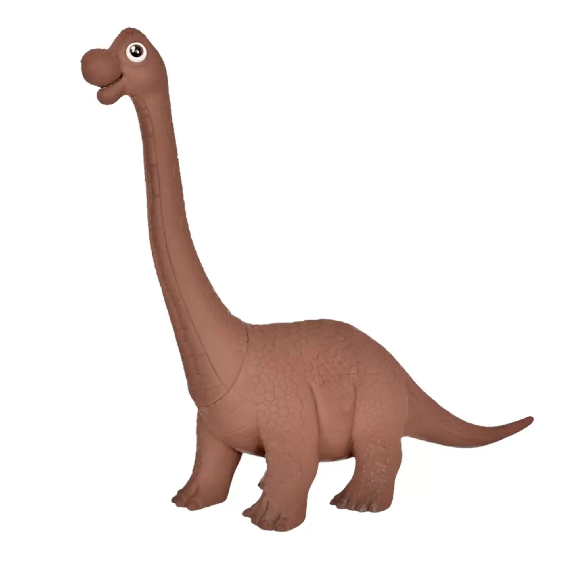 Boneco Dino World Kids Braquiossauro Marrom Sons de Dinossauro de Verdade +3 Anos Cotiplás - 2196