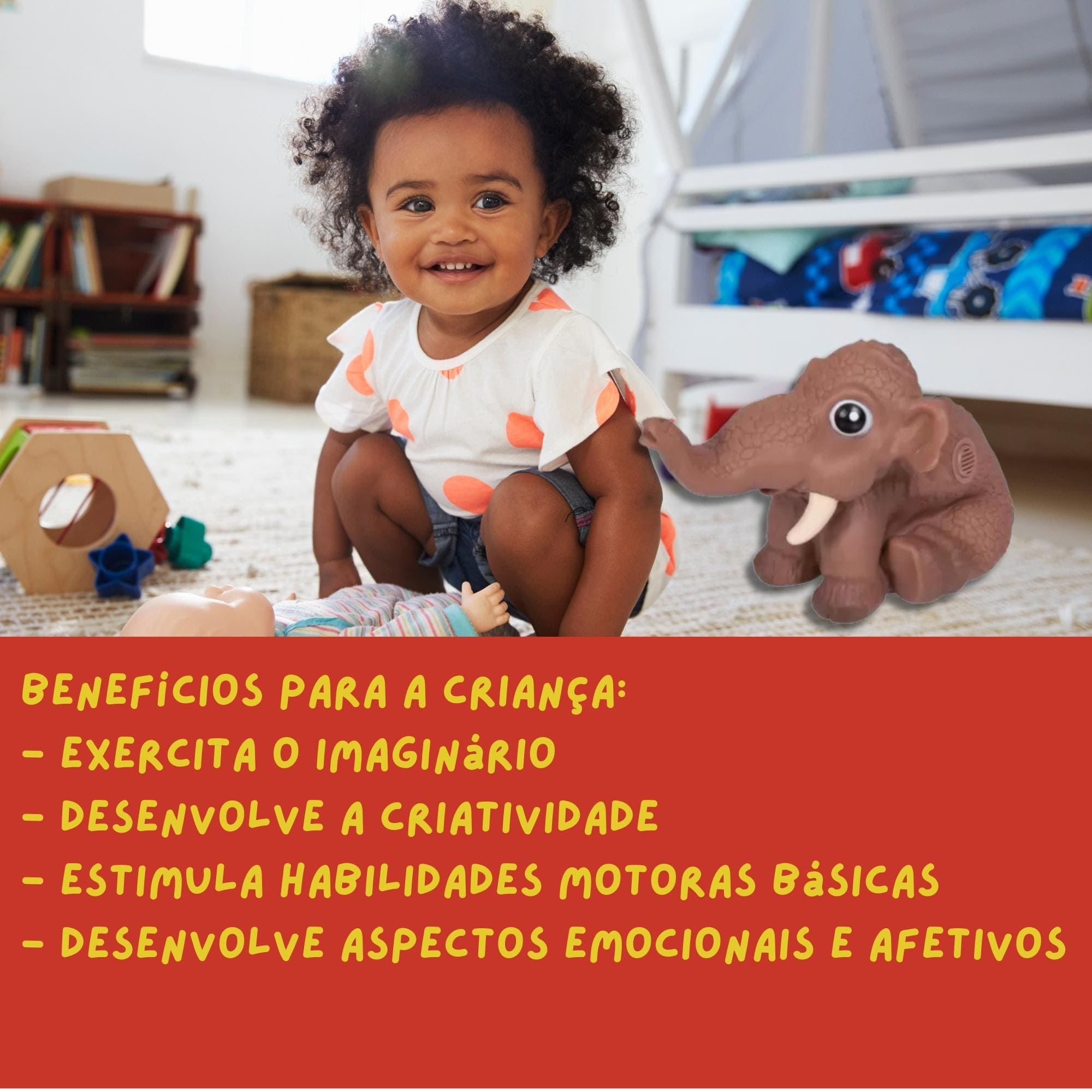 Boneco Dino World Babys Mamute com Massinha e Molde Recomendado Crianças 3 Anos Cotiplás - 2342