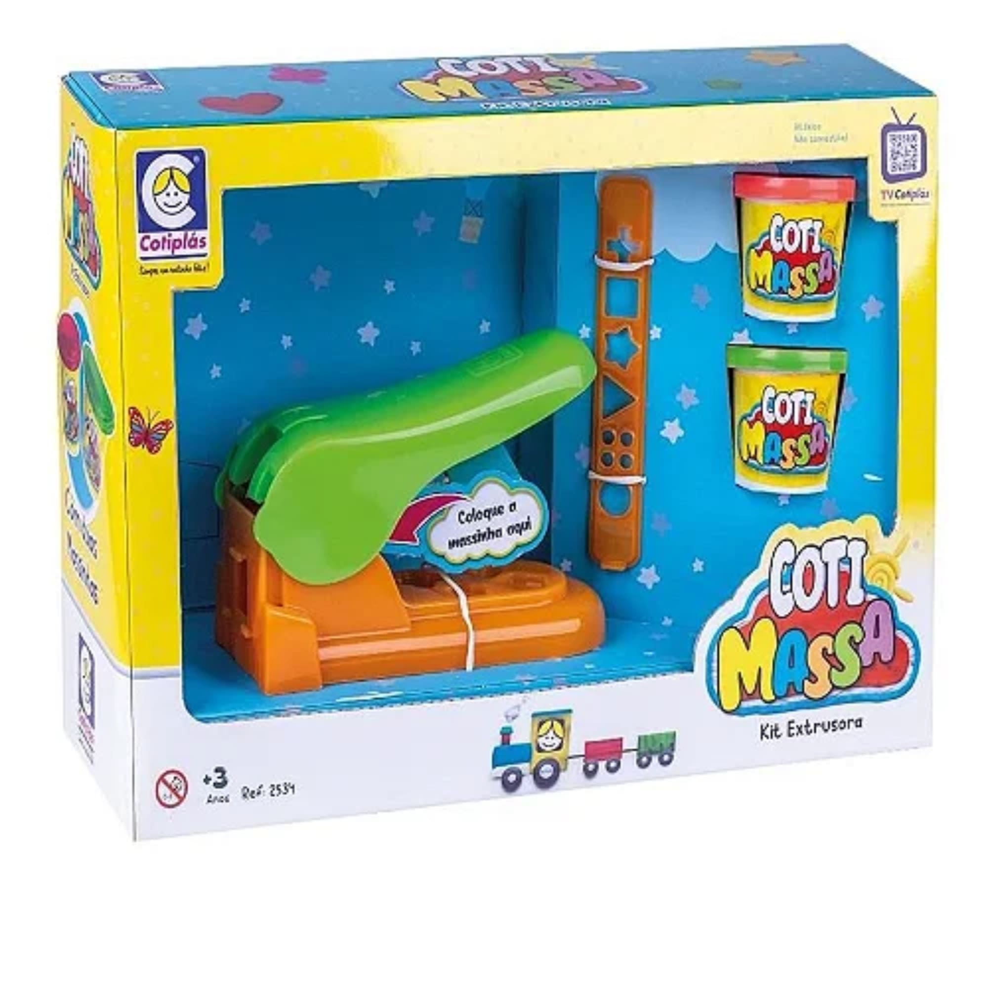 Brinquedo Kit Extrusora com 2 Potes de Massinha Atóxica Cotiplás - 2535