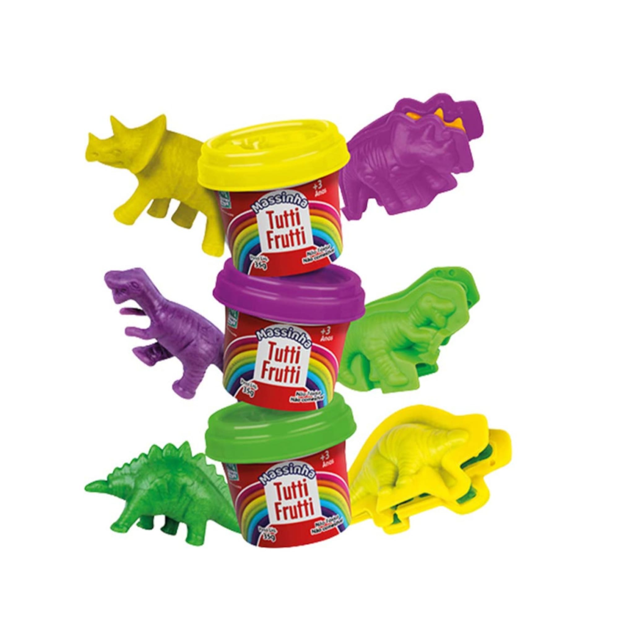 Brinquedo Massinha Modelar Atóxica Tutti Frutti c/ Molde de Animais Cotiplas - 2630