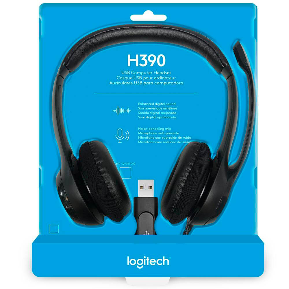 Fone de Ouvido Headset Stereo H390 USB 2.0 - Logitech