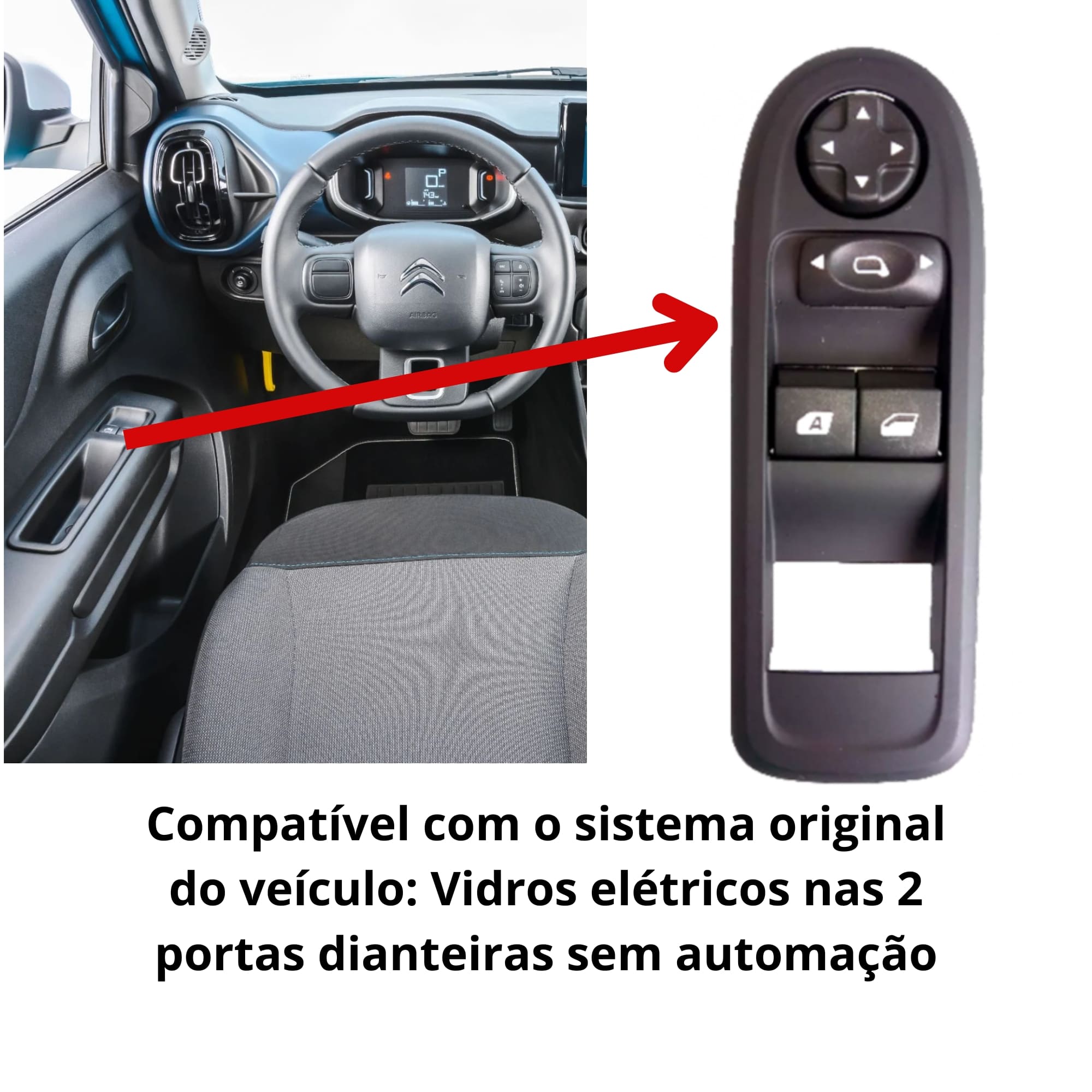 Módulo de Vidro Anti-esmagamento C3 2022/2023 p/ Vidros Elétr. 2 portas dianteiras Tury-PRO2.19FS