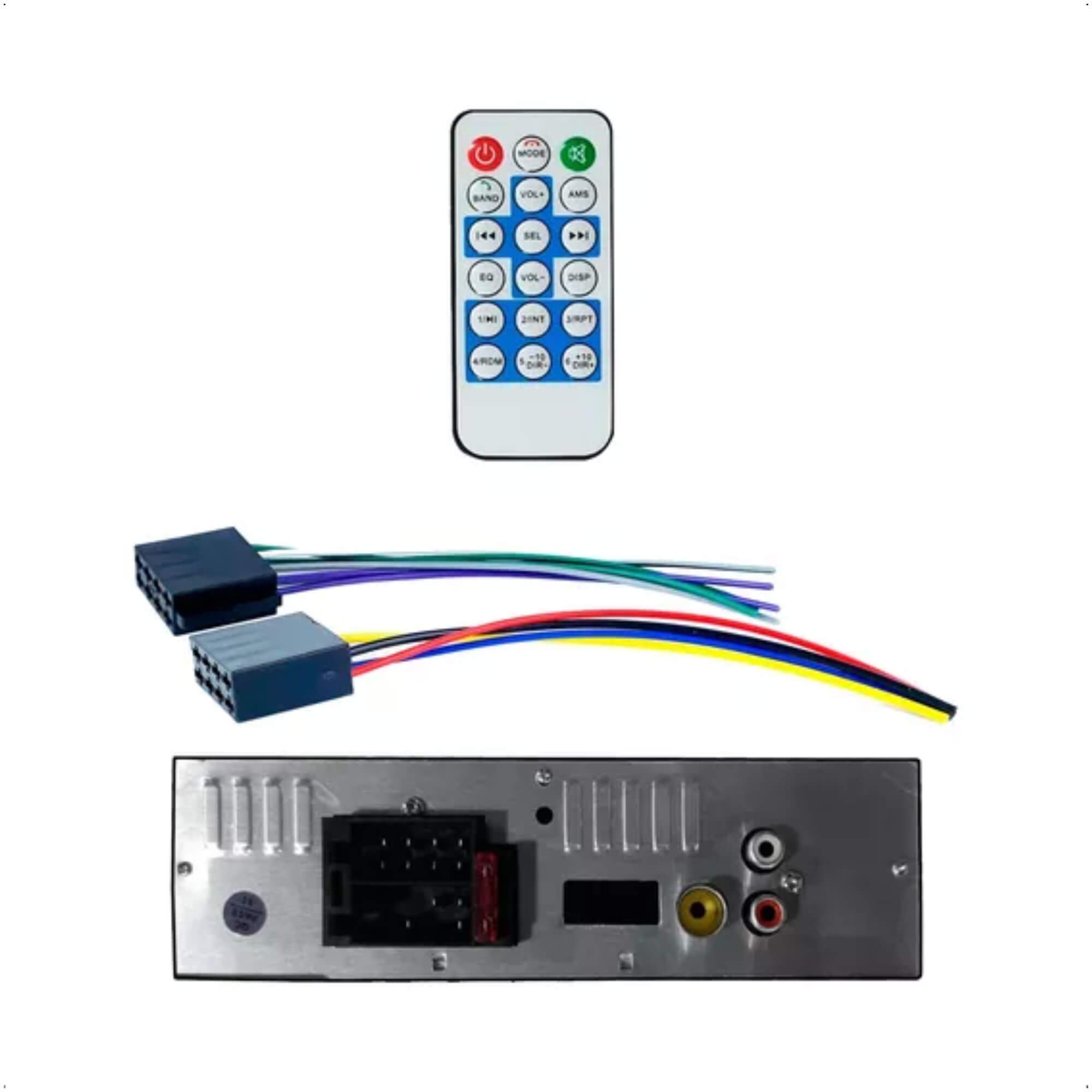Rádio Automotivo Com Suporte Para Celular USB/SD/Auxiliar/Bluetooth Controle 4X25W-H-Tech HT-1200