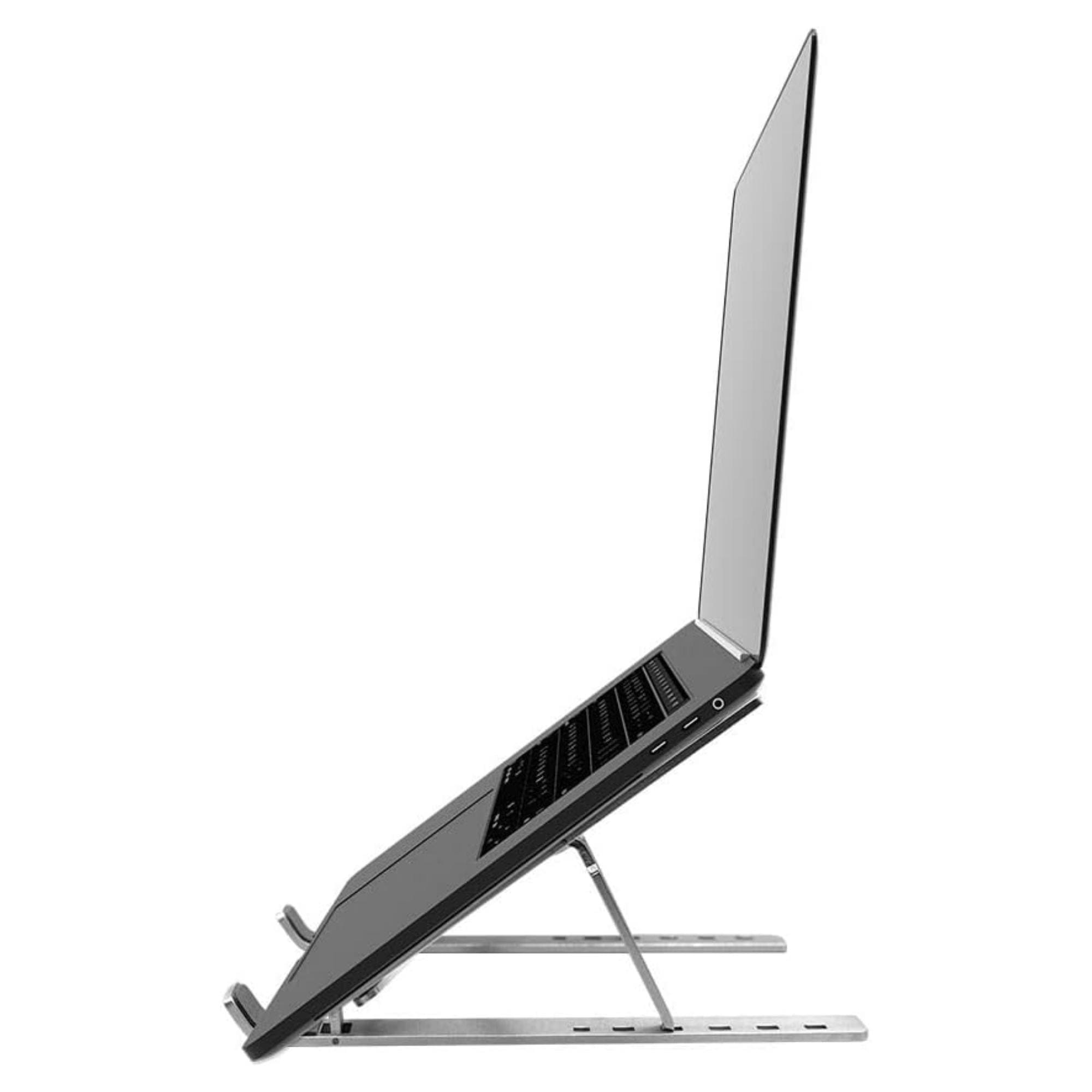 Suporte para Notebook ou Tablet Regulável e Portátil em Alumínio Cor Prata Multilaser - AC378