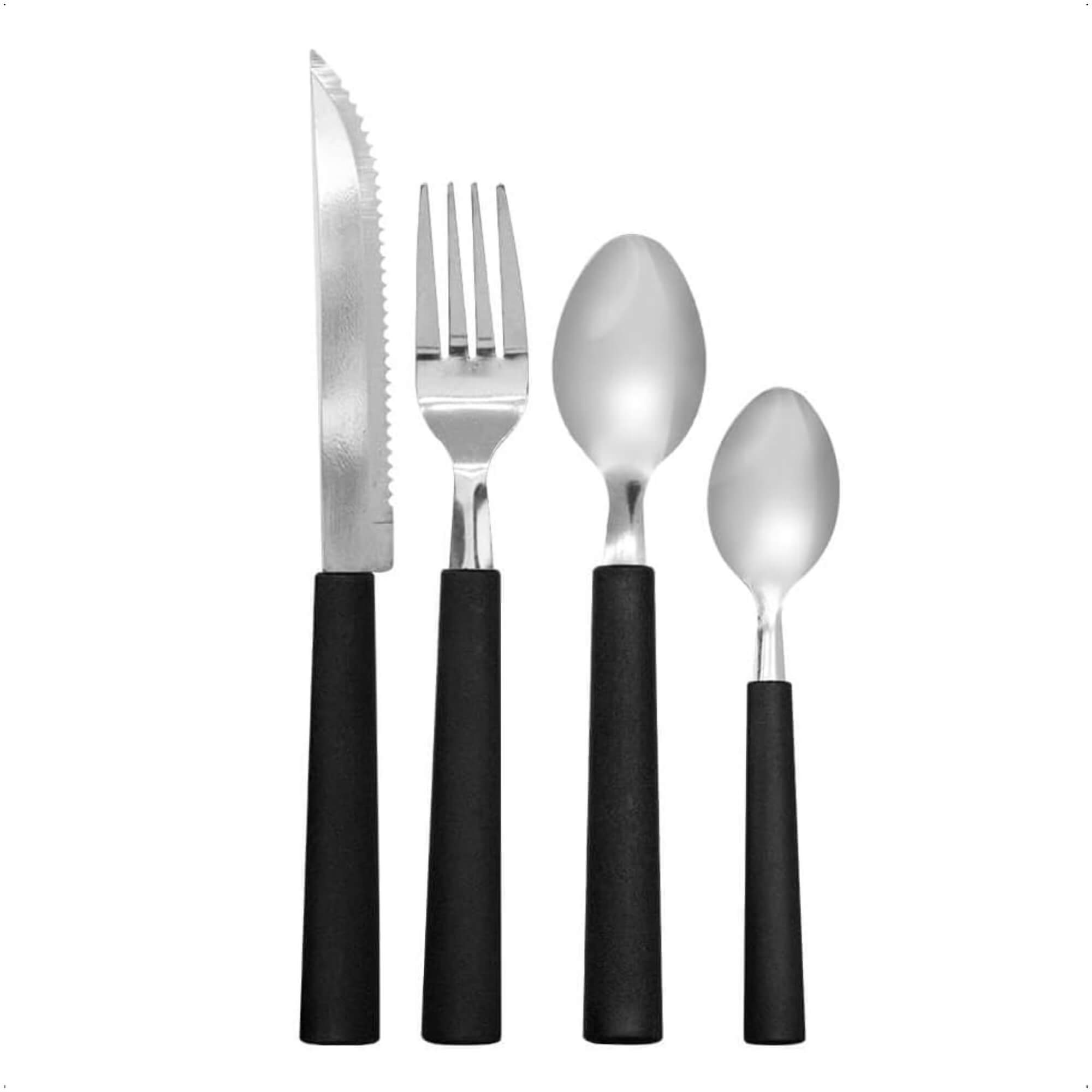 Faqueiro 24 Peças em Aço Inox Riviera preto com Pote de Plástico Brinox - 6025/712