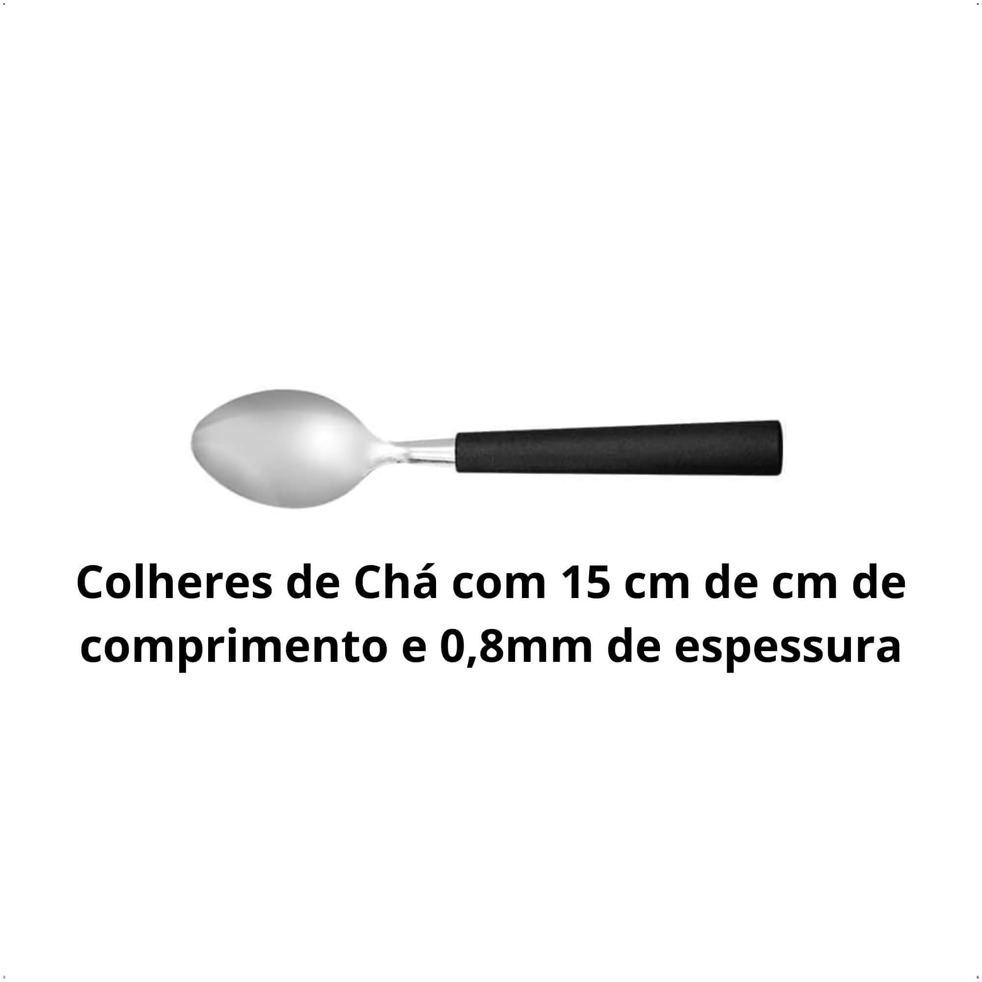 Faqueiro 24 Peças em Aço Inox Riviera preto com Pote de Plástico Brinox - 6025/712