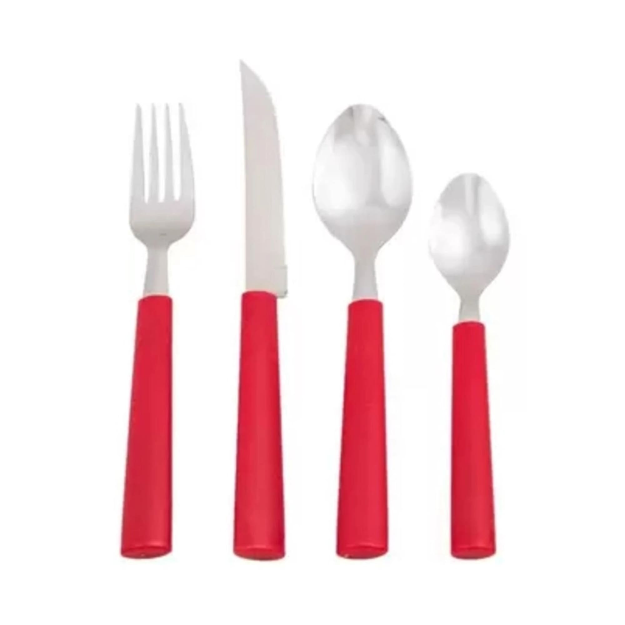 Faqueiro 24 Peças em Aço Inox Riviera Vermelho com Pote de Plástico Brinox - 6025/752