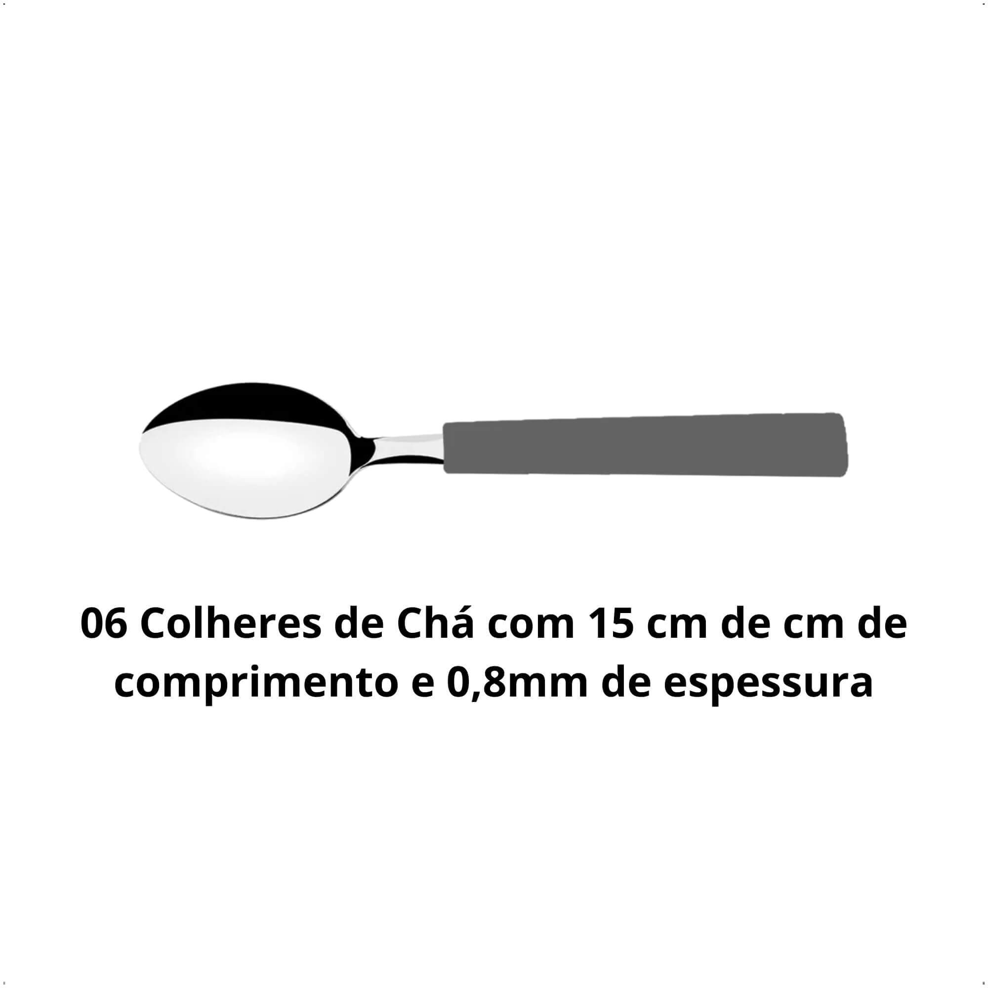 Faqueiro 24 Peças em Aço Inox Riviera Cinza com Pote de Plástico Brinox - 6025/732
