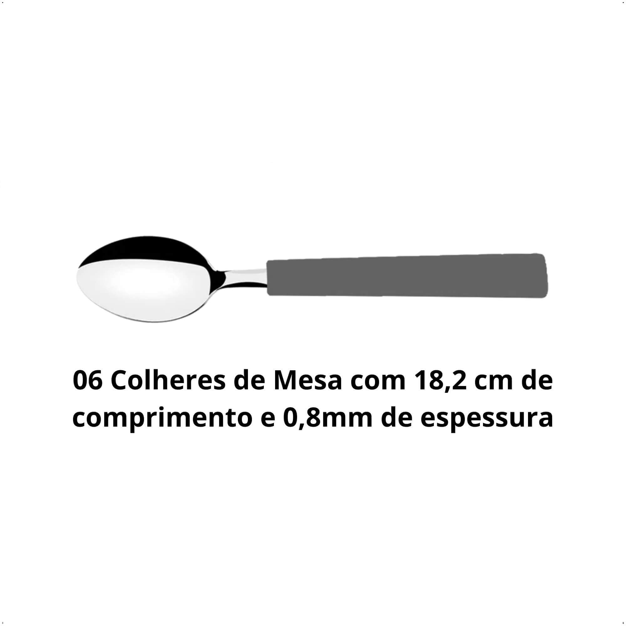 Faqueiro 24 Peças em Aço Inox Riviera Cinza com Pote de Plástico Brinox - 6025/732