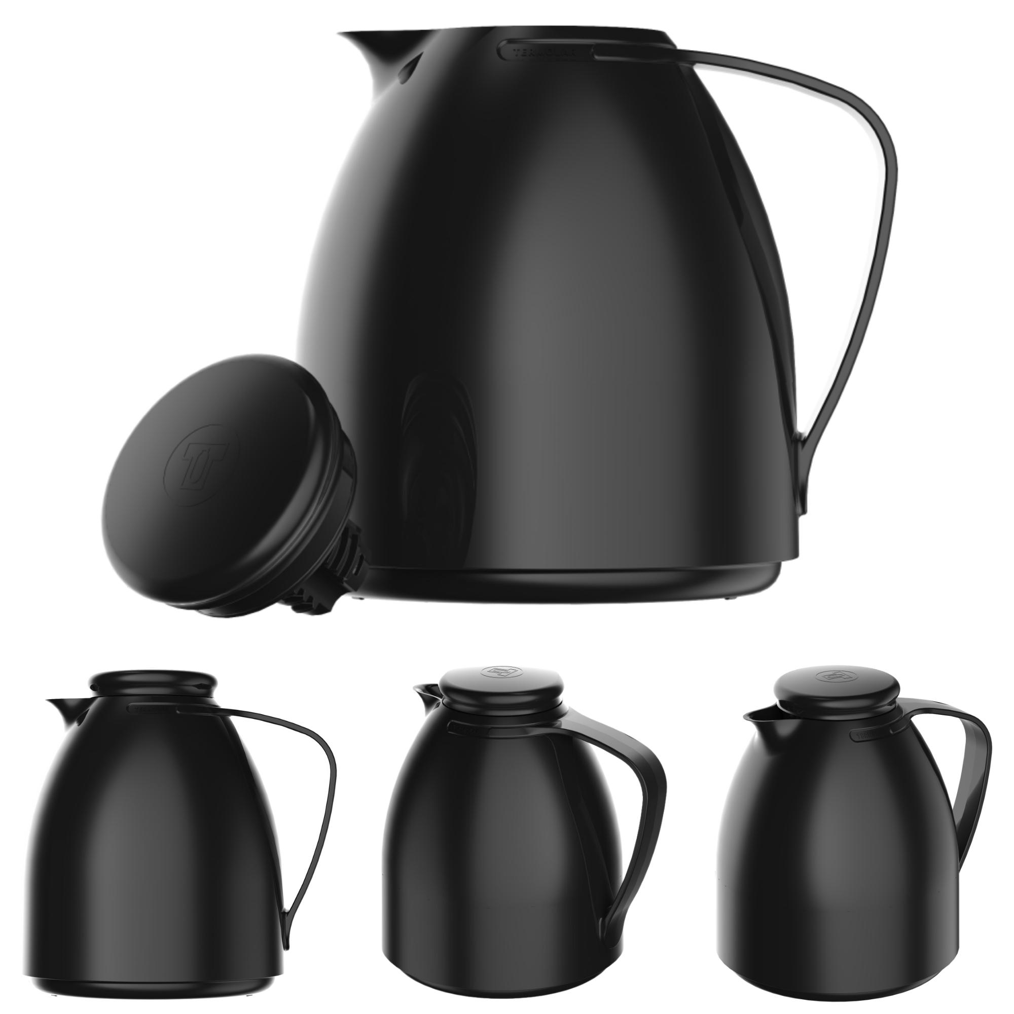 Garrafa Térmica Bule Luna 500ml Preta Plástico Isolamento de Ampola de Vidro Termolar 57574