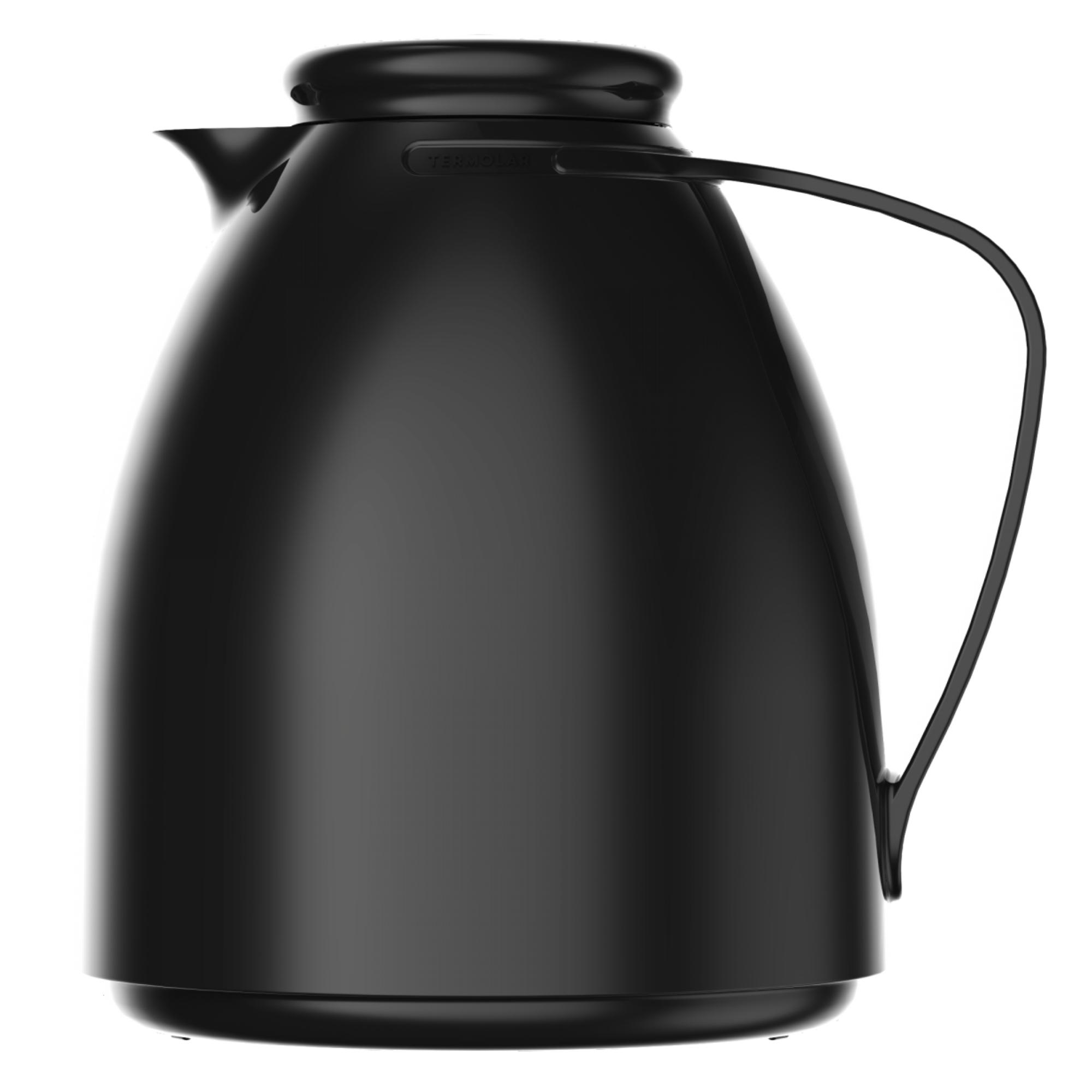 Garrafa Térmica Bule Luna 500ml Preta Plástico Isolamento de Ampola de Vidro Termolar 57574