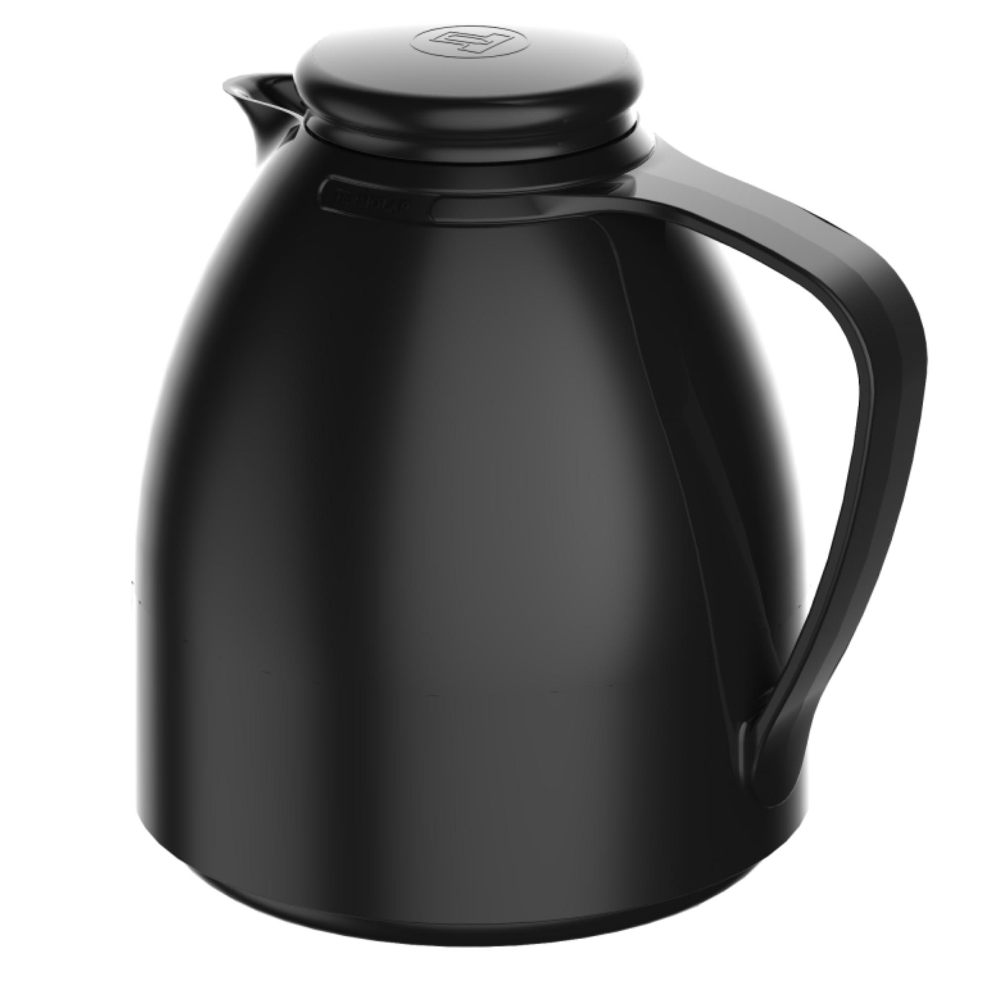 Garrafa Térmica Bule Luna 500ml Preta Plástico Isolamento de Ampola de Vidro Termolar 57574