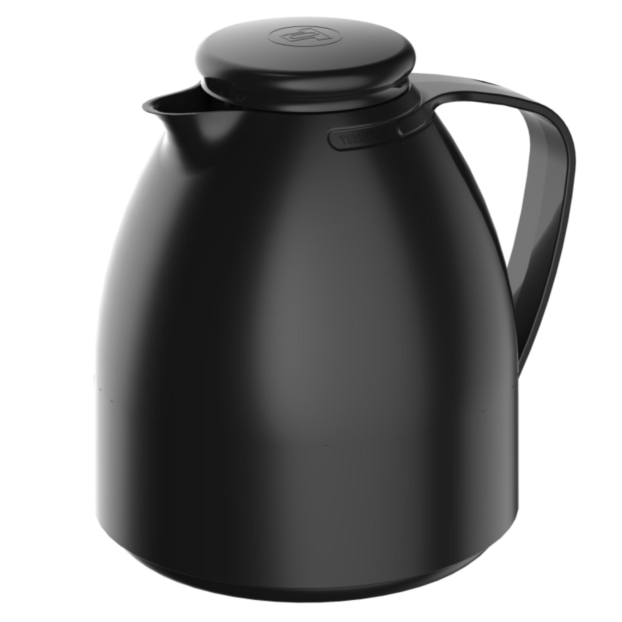 Garrafa Térmica Bule Luna 500ml Preta Plástico Isolamento de Ampola de Vidro Termolar 57574