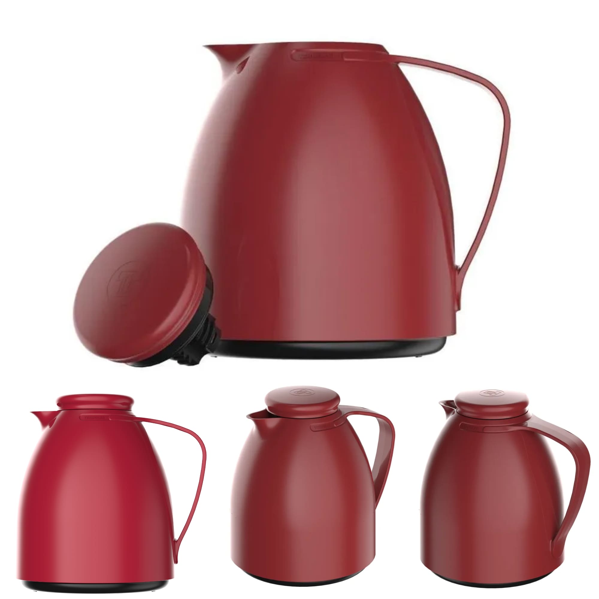 Garrafa Térmica Bule Luna 500ml Vermelho Plástico Isolamento de Ampola de Vidro Termolar - 57669
