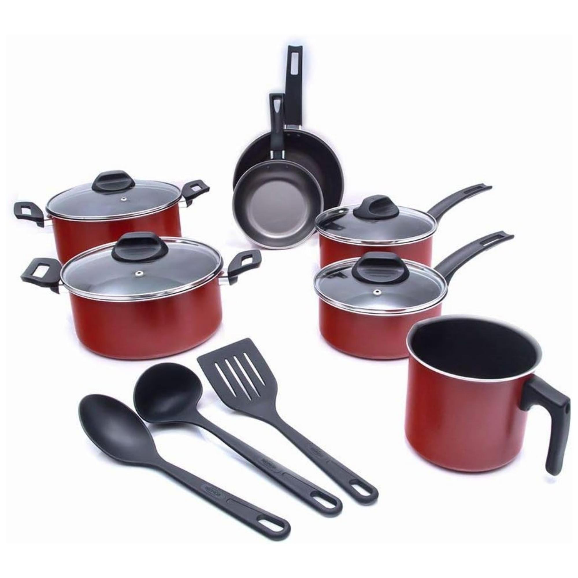 Conjunto de Panelas Onion Alumínio Revestimento Antiaderente 10 pçs Vermelha Brinox 7041/400