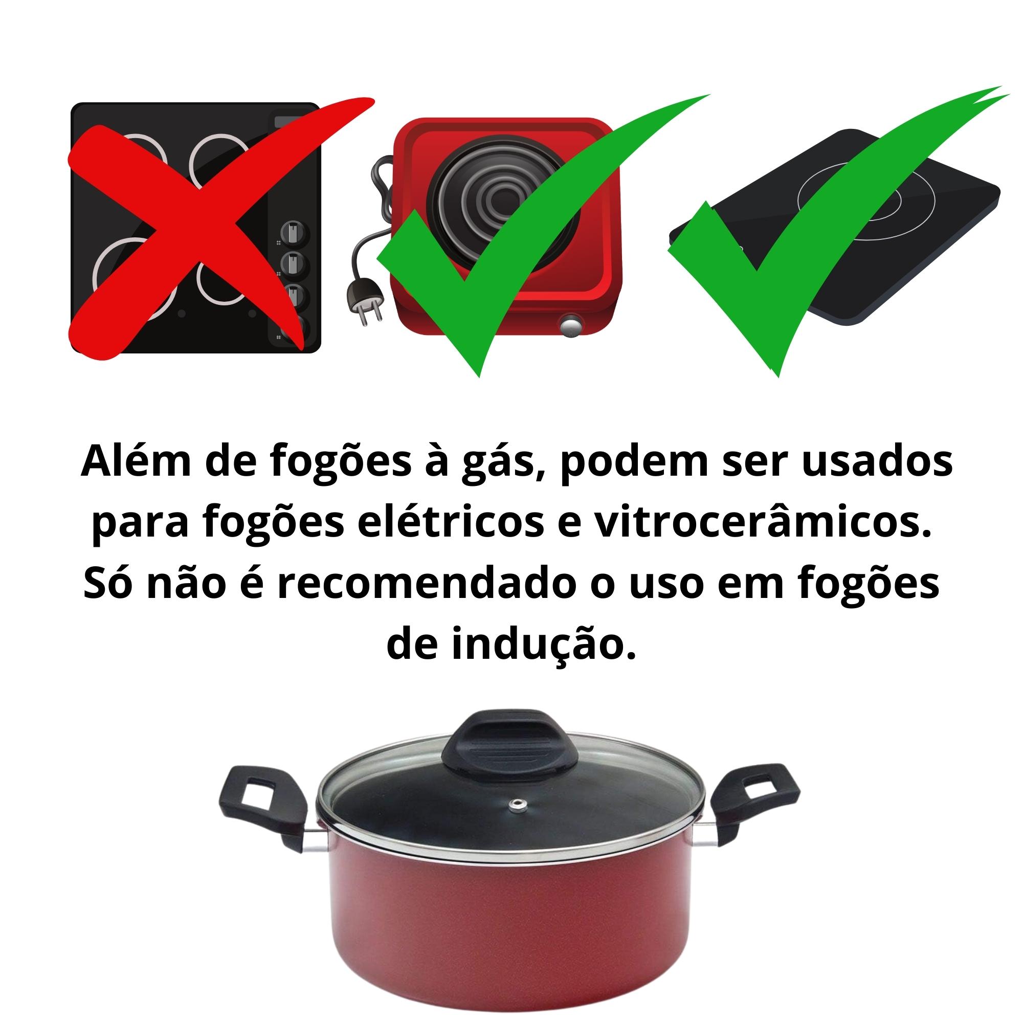 Conjunto de Panelas Onion Alumínio Revestimento Antiaderente 10 pçs Vermelha Brinox 7041/400