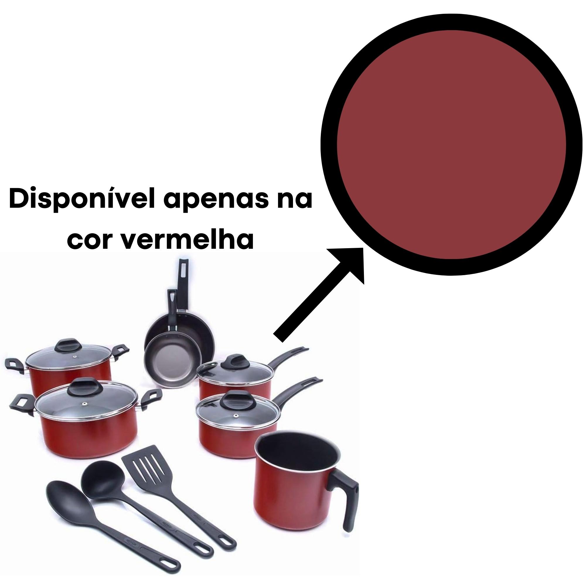 Conjunto de Panelas Onion Alumínio Revestimento Antiaderente 10 pçs Vermelha Brinox 7041/400